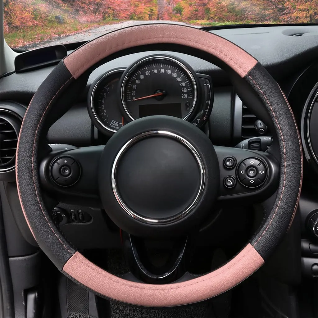 COFIT Coprivolante Auto Universale in Pelle Microfibra, M 37-38cm, Rosa e Nero - immagine 5