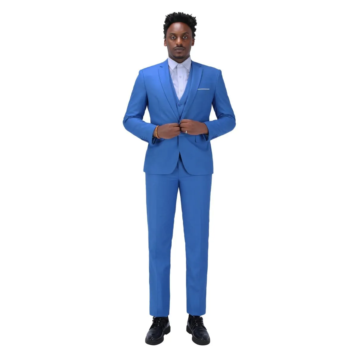 YOUTHUP Abito Uomo 3 Pezzi Slim Fit Blazer Panciotto Pantaloni - immagine 7