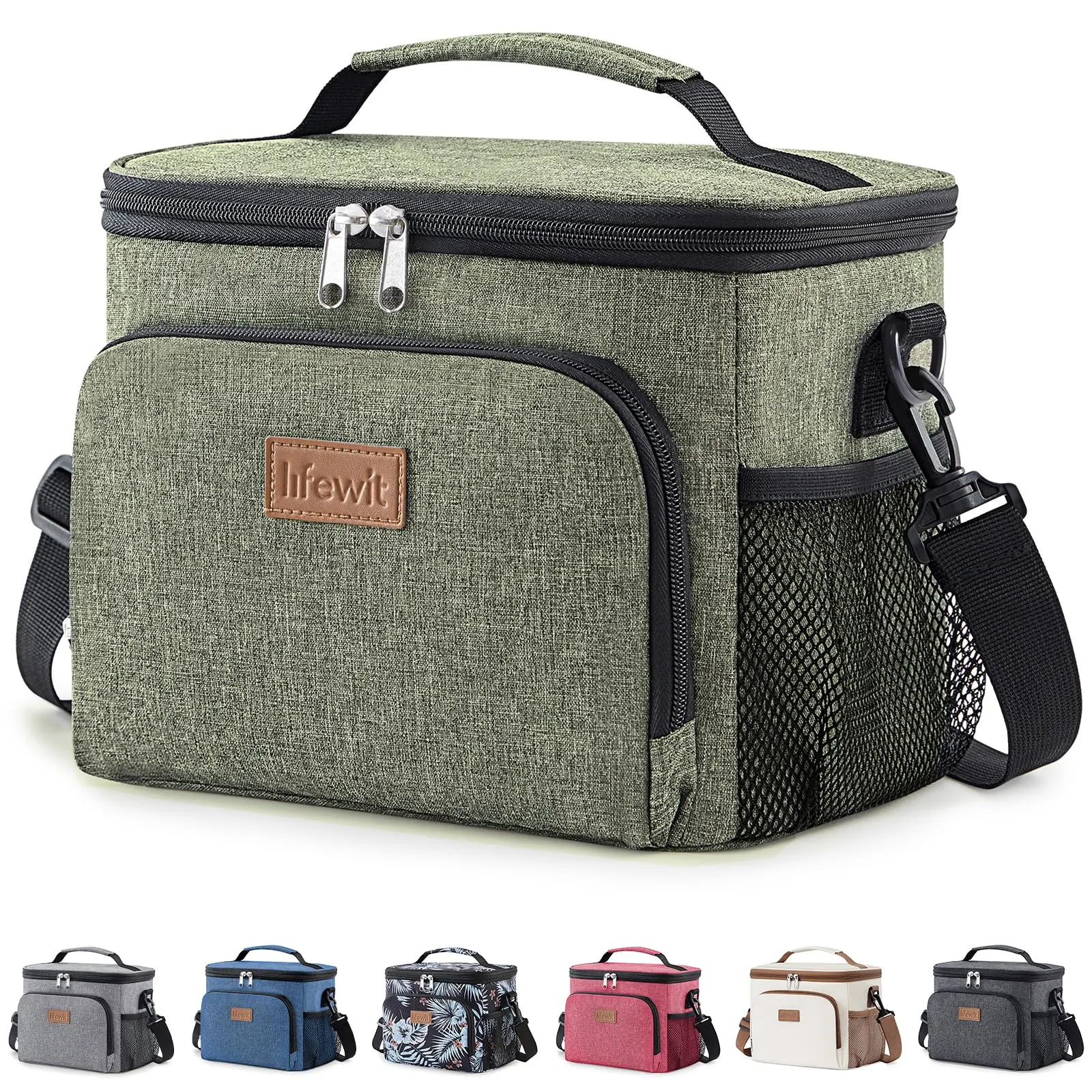 Lifewit Borsa Termica Porta Pranzo Impermeabile, 9L, Verde Scuro - immagine 1