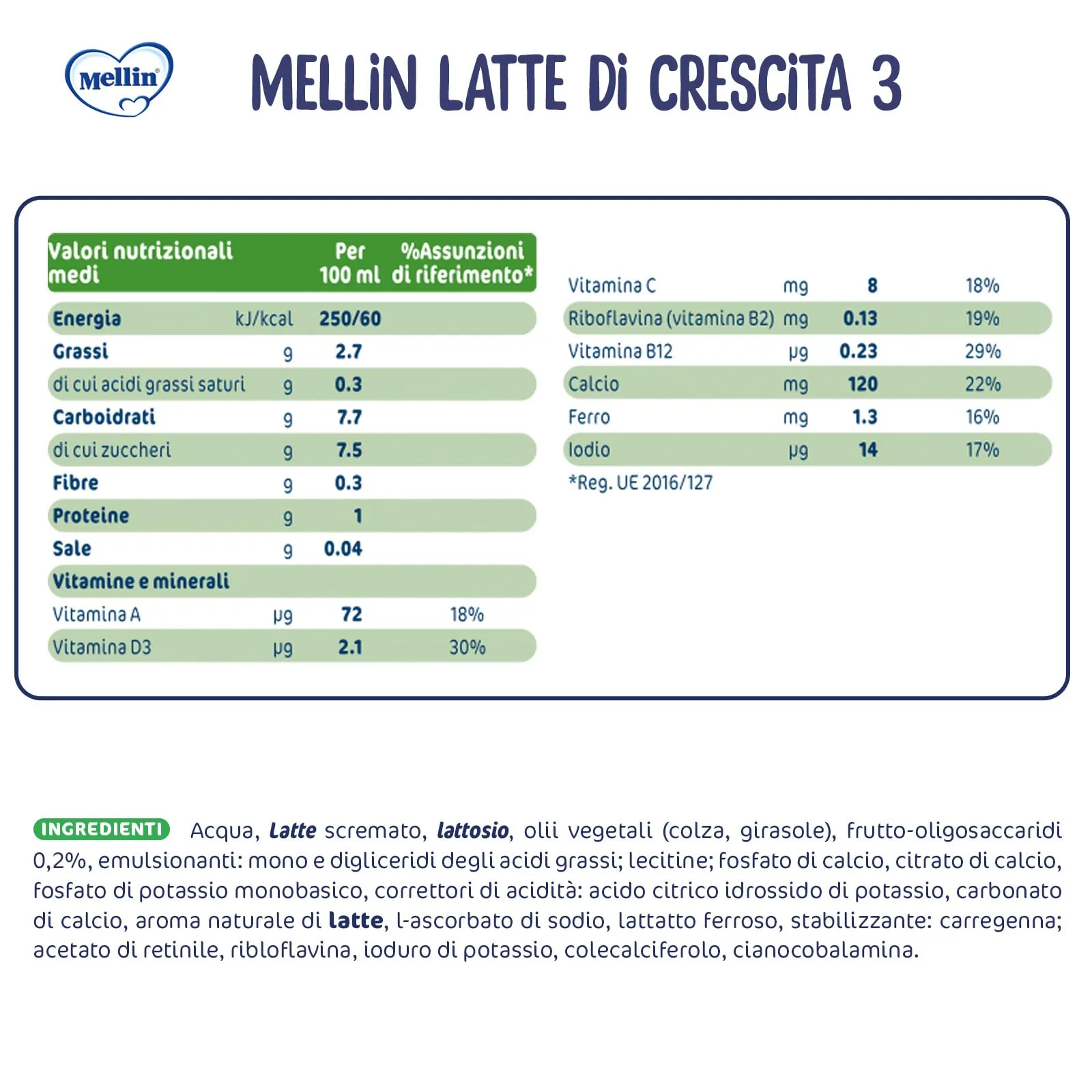 Mellin 3 Latte di Crescita Liquido per Bambini dal 1° al 2° anno, 6 x 1L - immagine 4