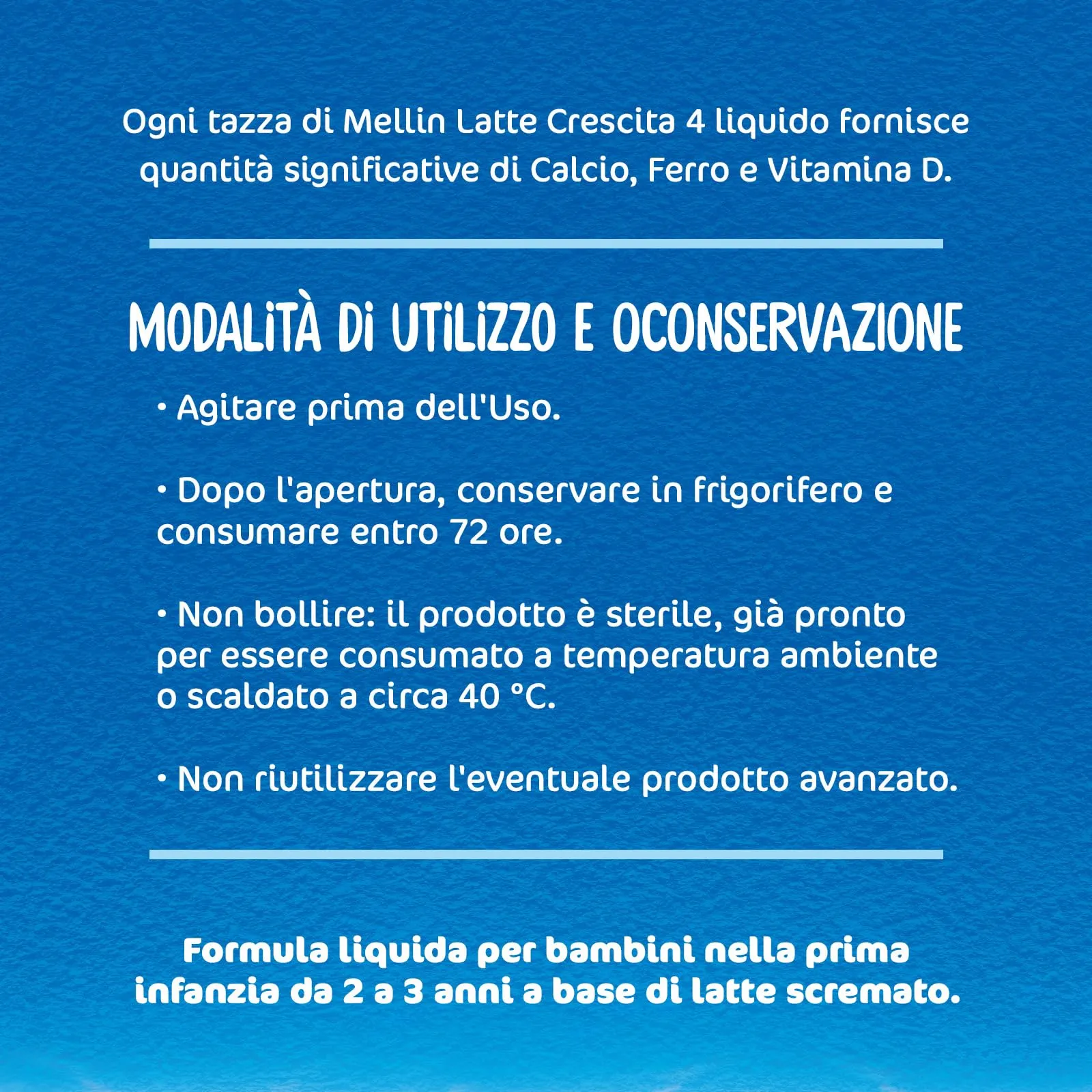 Mellin 4 Latte di Crescita Liquido per Bambini dal 2° al 3° anno, 6x1L - immagine 3