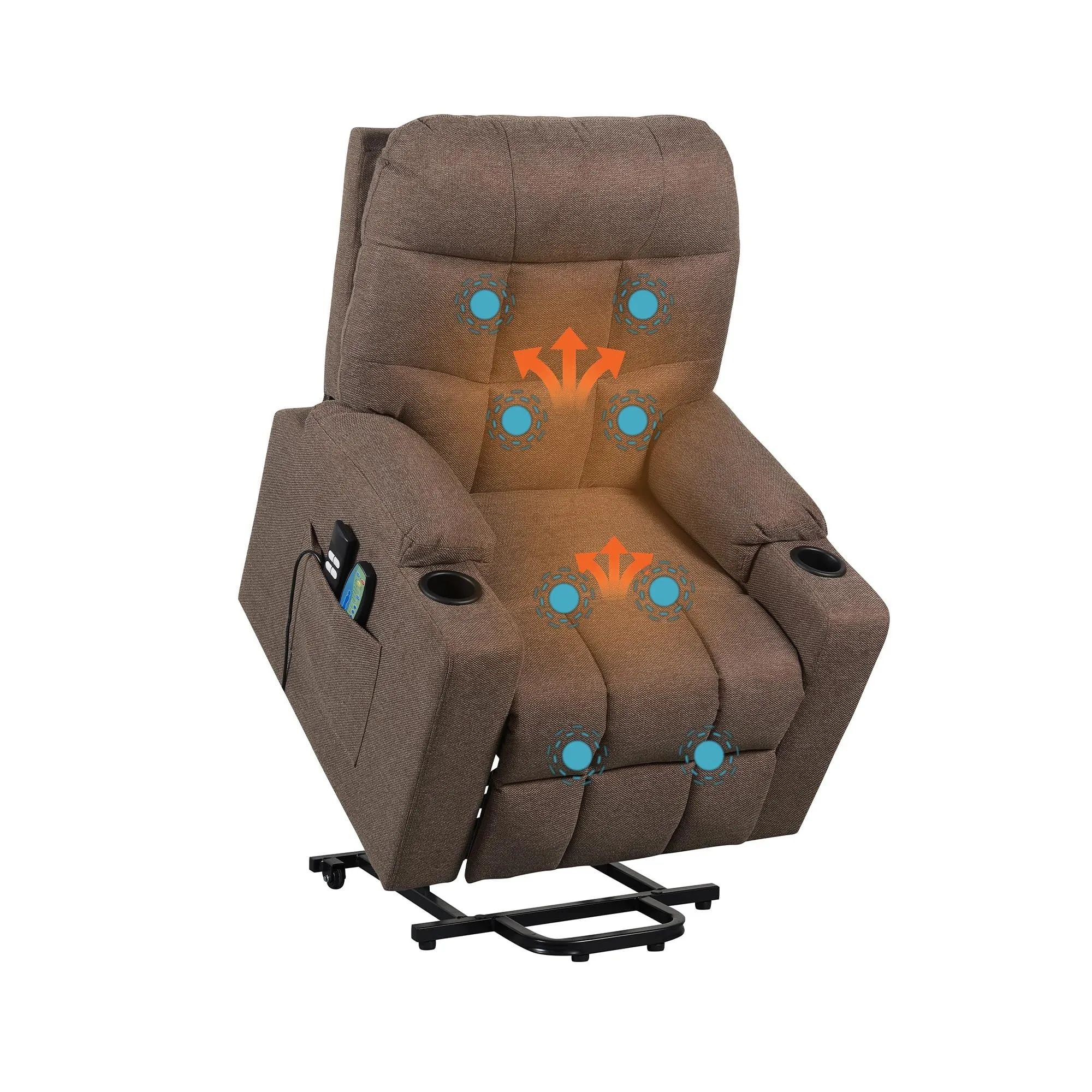 Poltrone Italia Patty 2 Poltrona Relax Elettrica 2 Motori con Vibromassaggio e Kit 4 Ruote, Marrone - immagine 1
