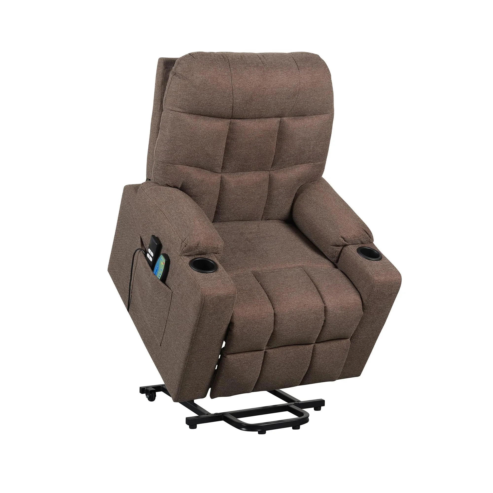 Poltrone Italia Patty 2 Poltrona Relax Elettrica 2 Motori con Vibromassaggio e Kit 4 Ruote, Marrone - immagine 2