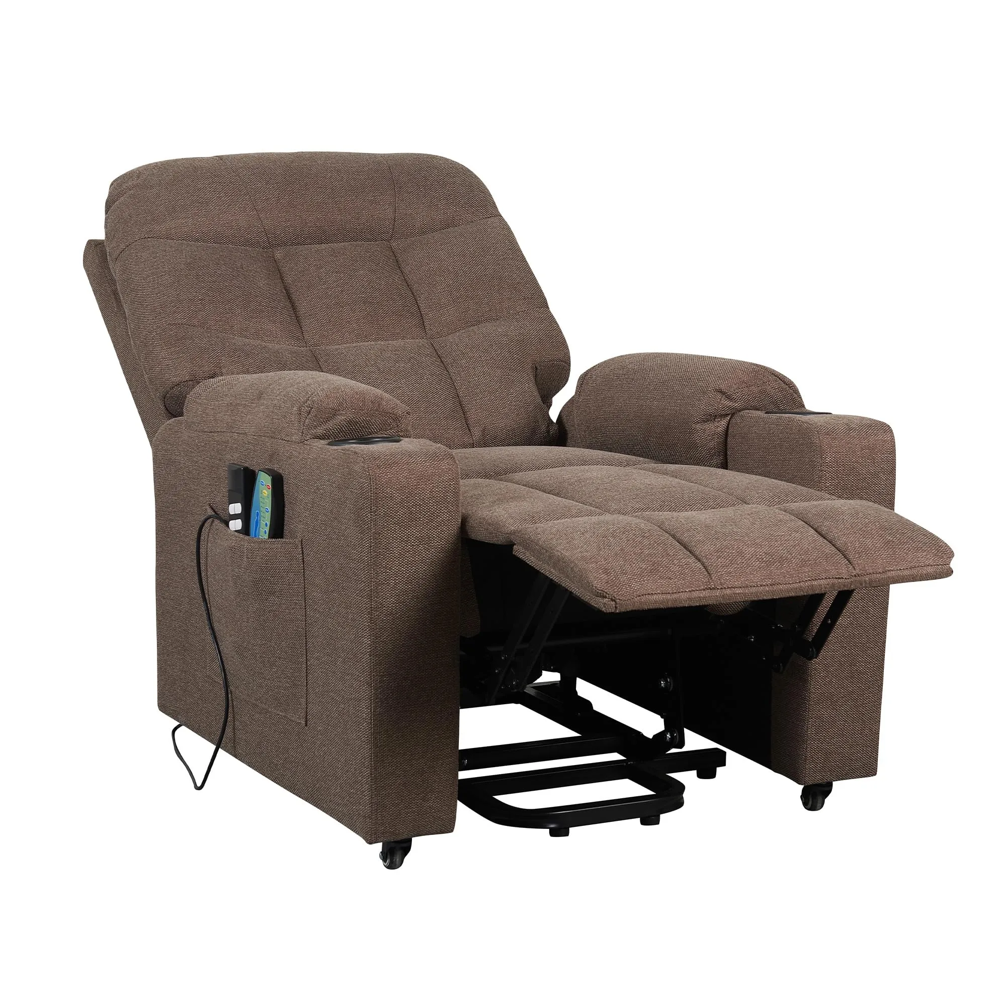 Poltrone Italia Patty 2 Poltrona Relax Elettrica 2 Motori con Vibromassaggio e Kit 4 Ruote, Marrone - immagine 6