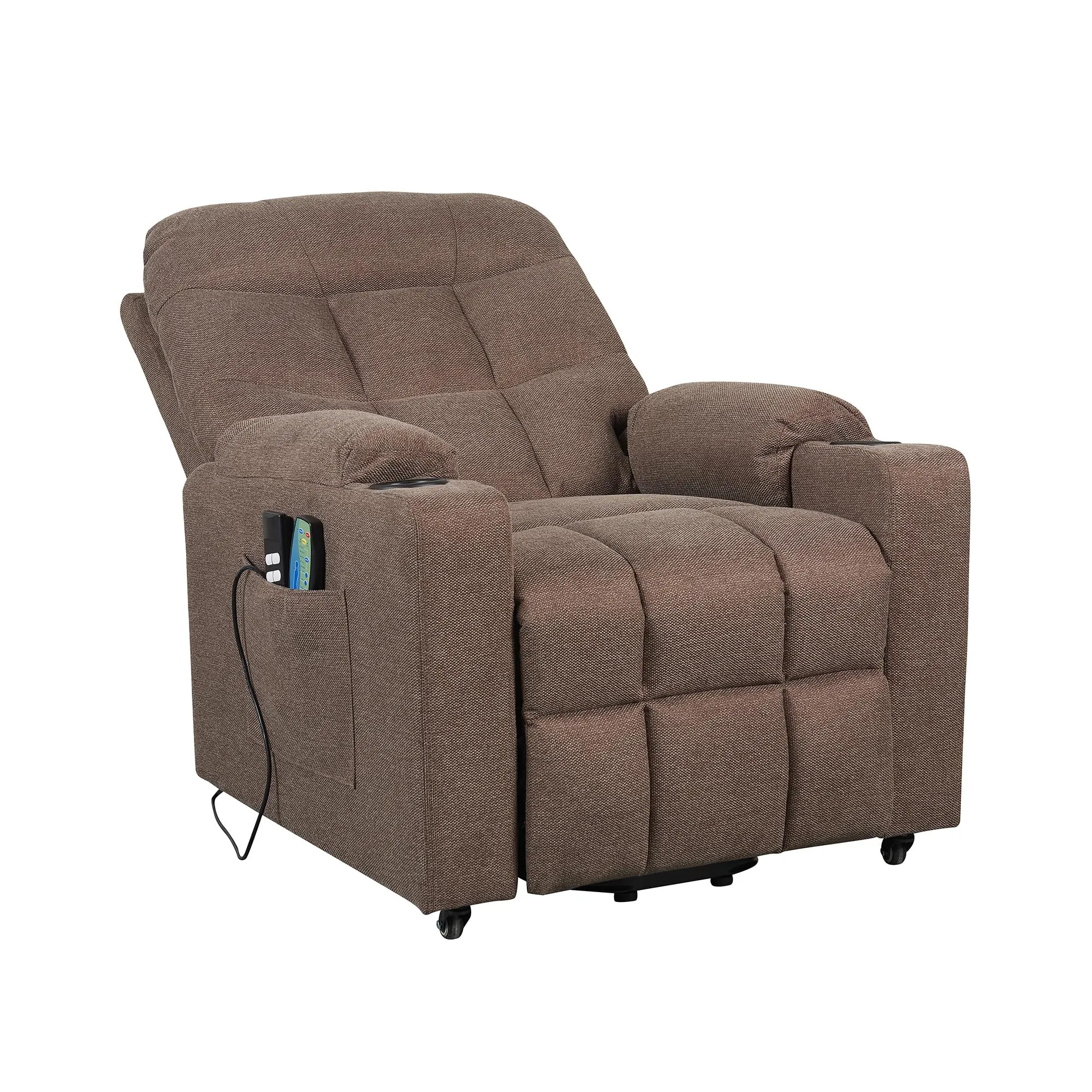 Poltrone Italia Patty 2 Poltrona Relax Elettrica 2 Motori con Vibromassaggio e Kit 4 Ruote, Marrone - immagine 7