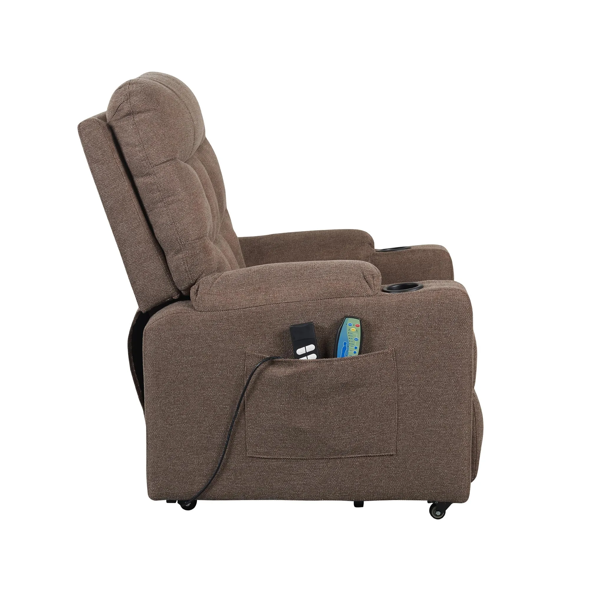 Poltrone Italia Patty 2 Poltrona Relax Elettrica 2 Motori con Vibromassaggio e Kit 4 Ruote, Marrone - immagine 9