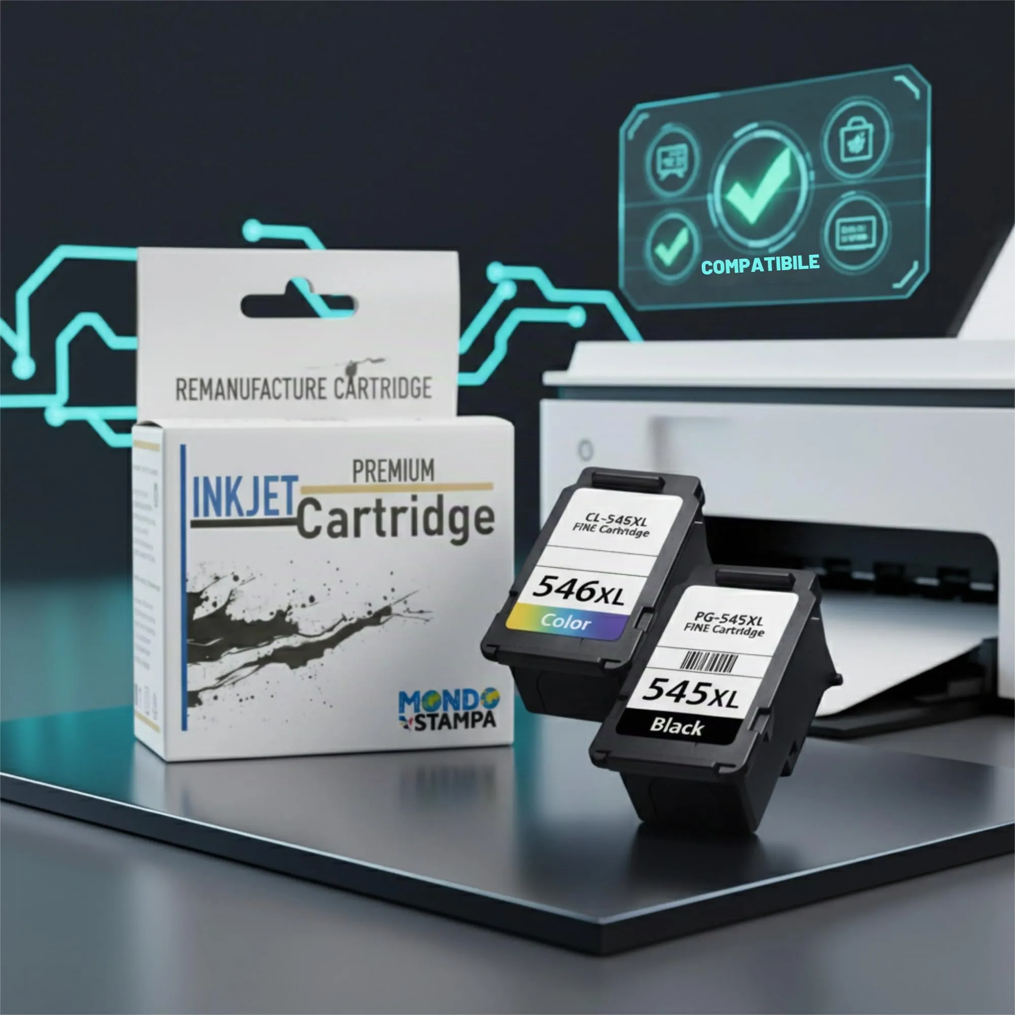 Mondo Stampa Kit 2 Cartucce Rigenerate 545XL + 546XL Alta Capacità Nero/Colore per Canon Pixma TS3350 TS3150 MG3050 MG2550S MG2950 TR4550 TR4551 TR4650 MX495 TS3355 - immagine 4