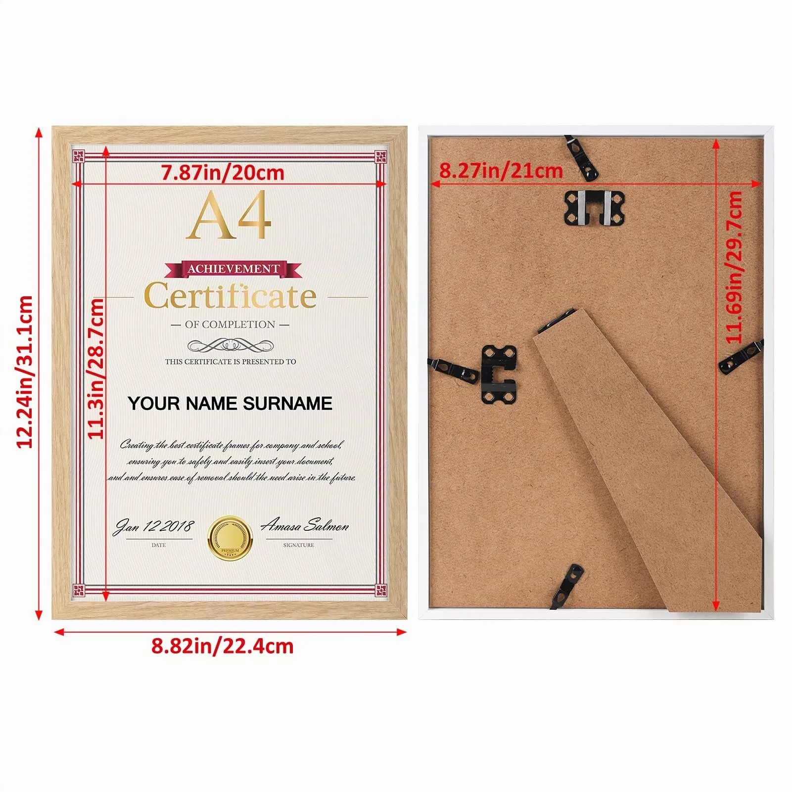 Giftgarden Cornice A4 in PVC, Colore Legno Naturale, 1 Pezzo - immagine 2