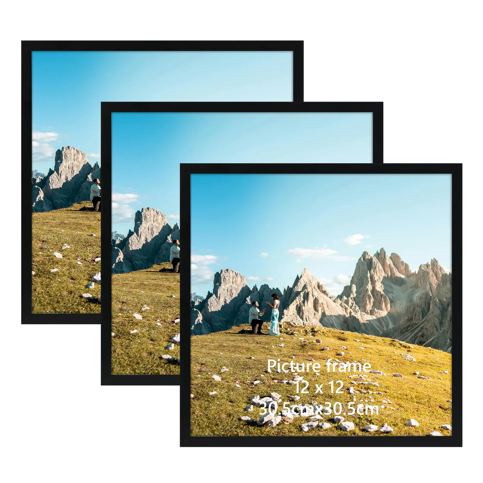 Hoikwo Cornici in PVC Nere, 30x30 cm, Set di 3 - immagine 1