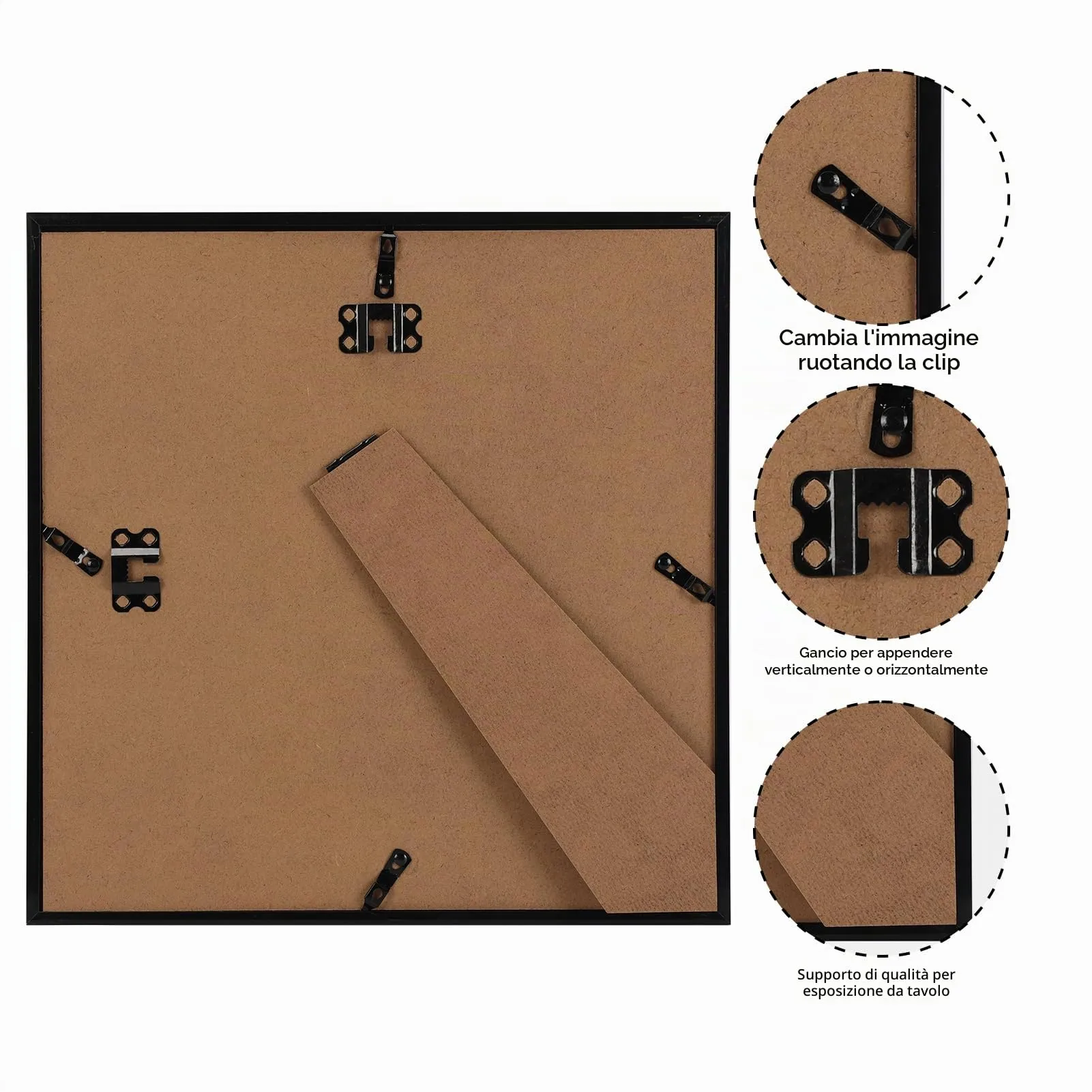 Hoikwo Cornici in PVC Nere, 30x30 cm, Set di 3 - immagine 4