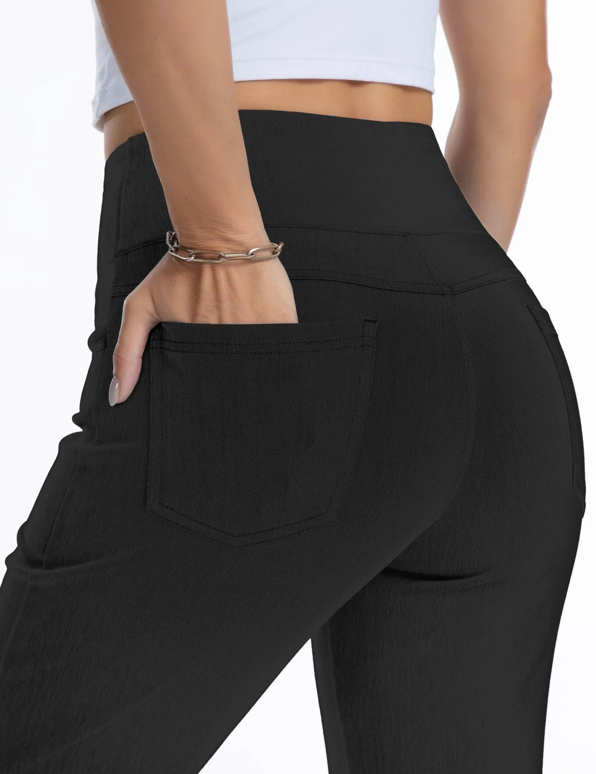 The Gym People Jeans Bootcut Donna Vita Alta Stretch Jeggings Zampa - immagine 5
