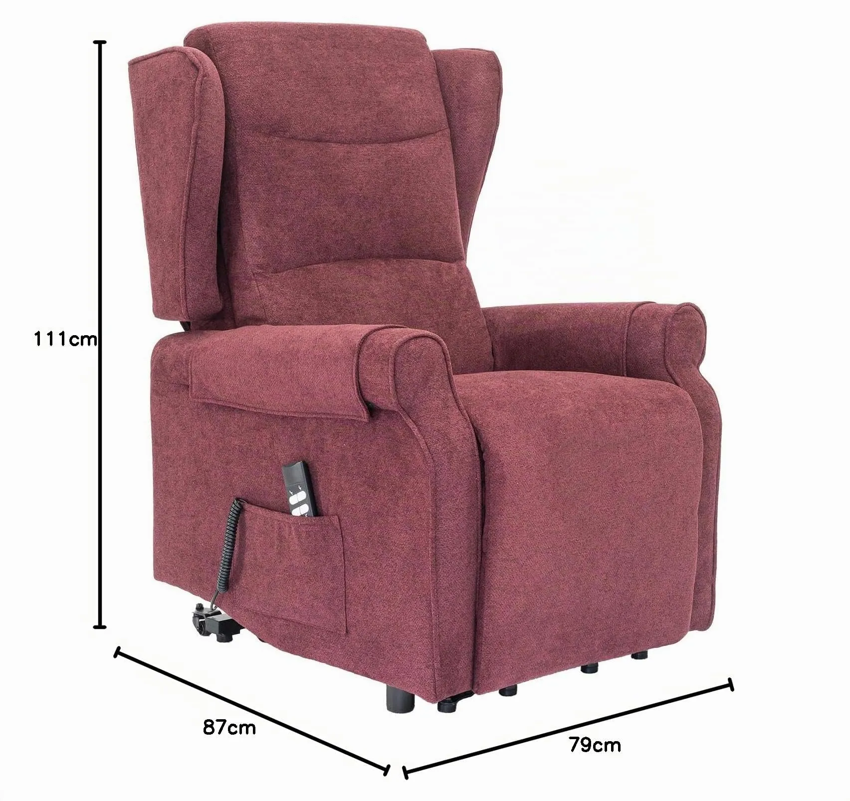 Poltrone Italia Poltrona Alzapersona Elettrica Zero Gravity 2 Motori, Carrello Retrattile, Tessuto Rosso - immagine 2