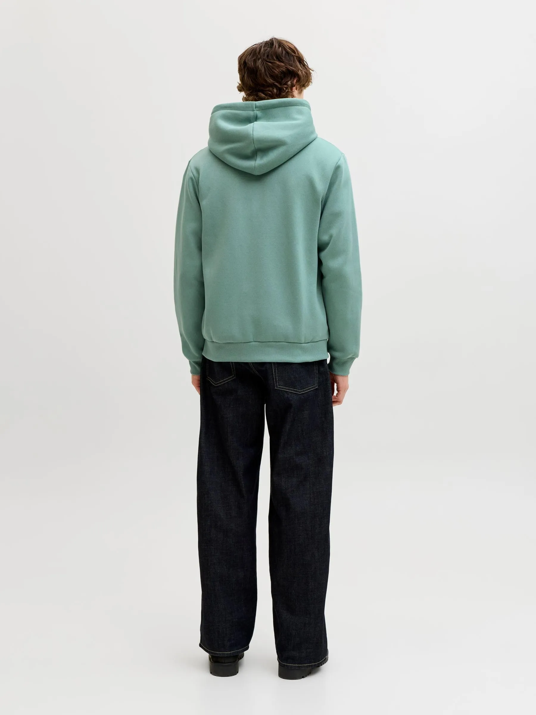 Jack & Jones Felpa con Cappuccio e Zip Turchese - M - immagine 5