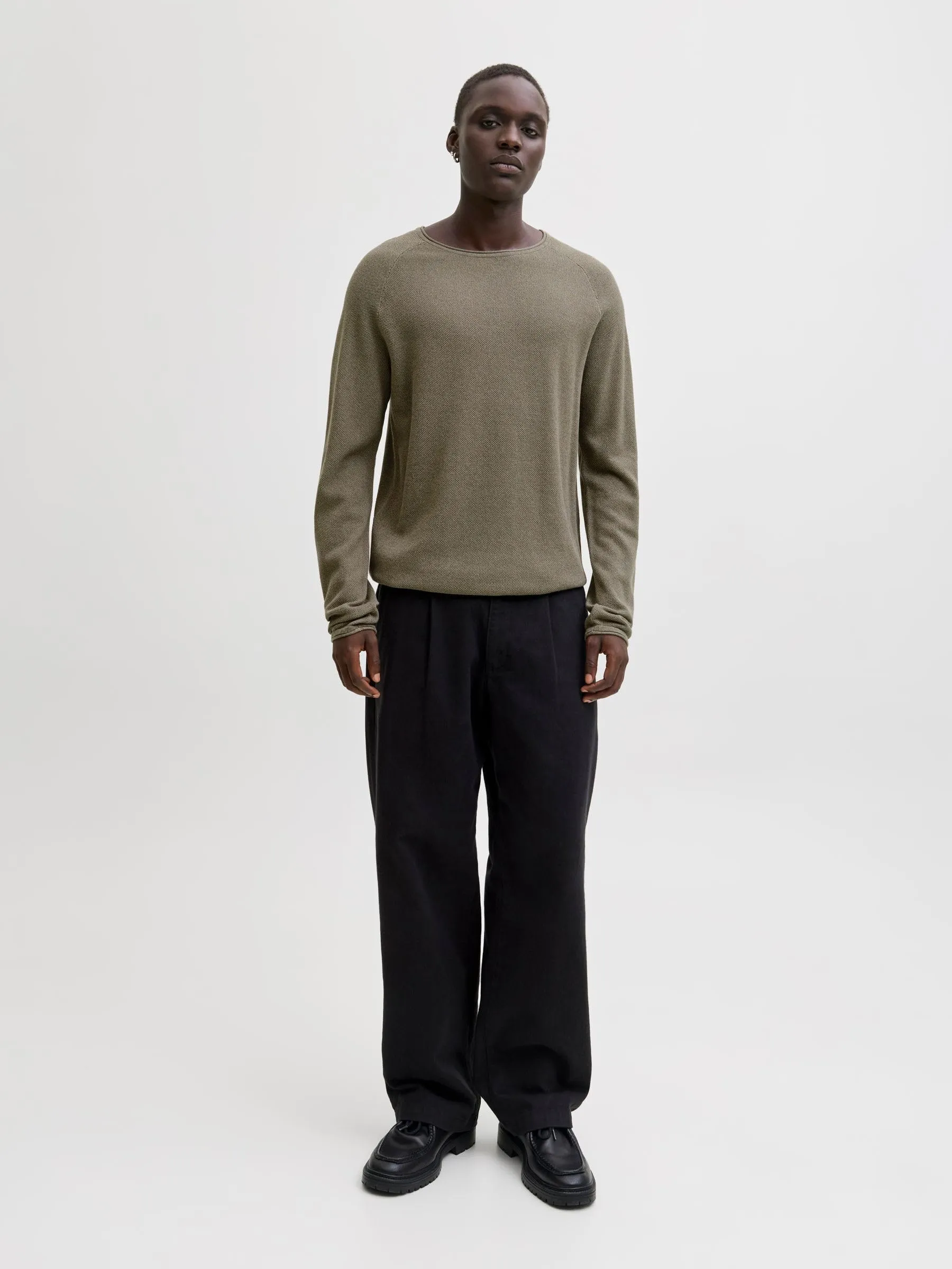 Jack & Jones Jjehill Knit Crew Neck Noos - Vetiver, XS - immagine 3
