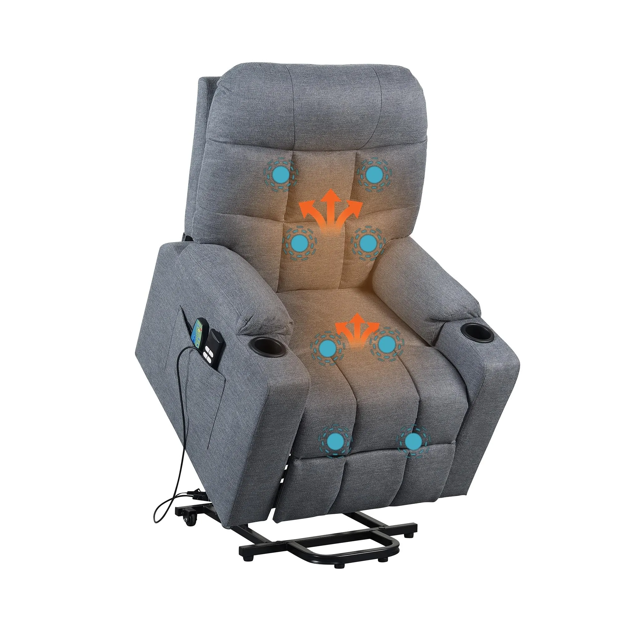 Poltrone Italia Patty 2 Poltrona Relax Elettrica 2 Motori con Riscaldamento e Vibromassaggio, Grigio Antimacchia - immagine 1