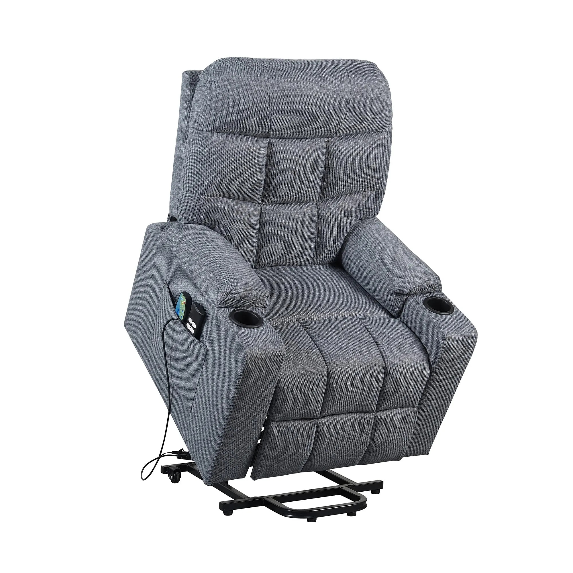 Poltrone Italia Patty 2 Poltrona Relax Elettrica 2 Motori con Riscaldamento e Vibromassaggio, Grigio Antimacchia - immagine 4