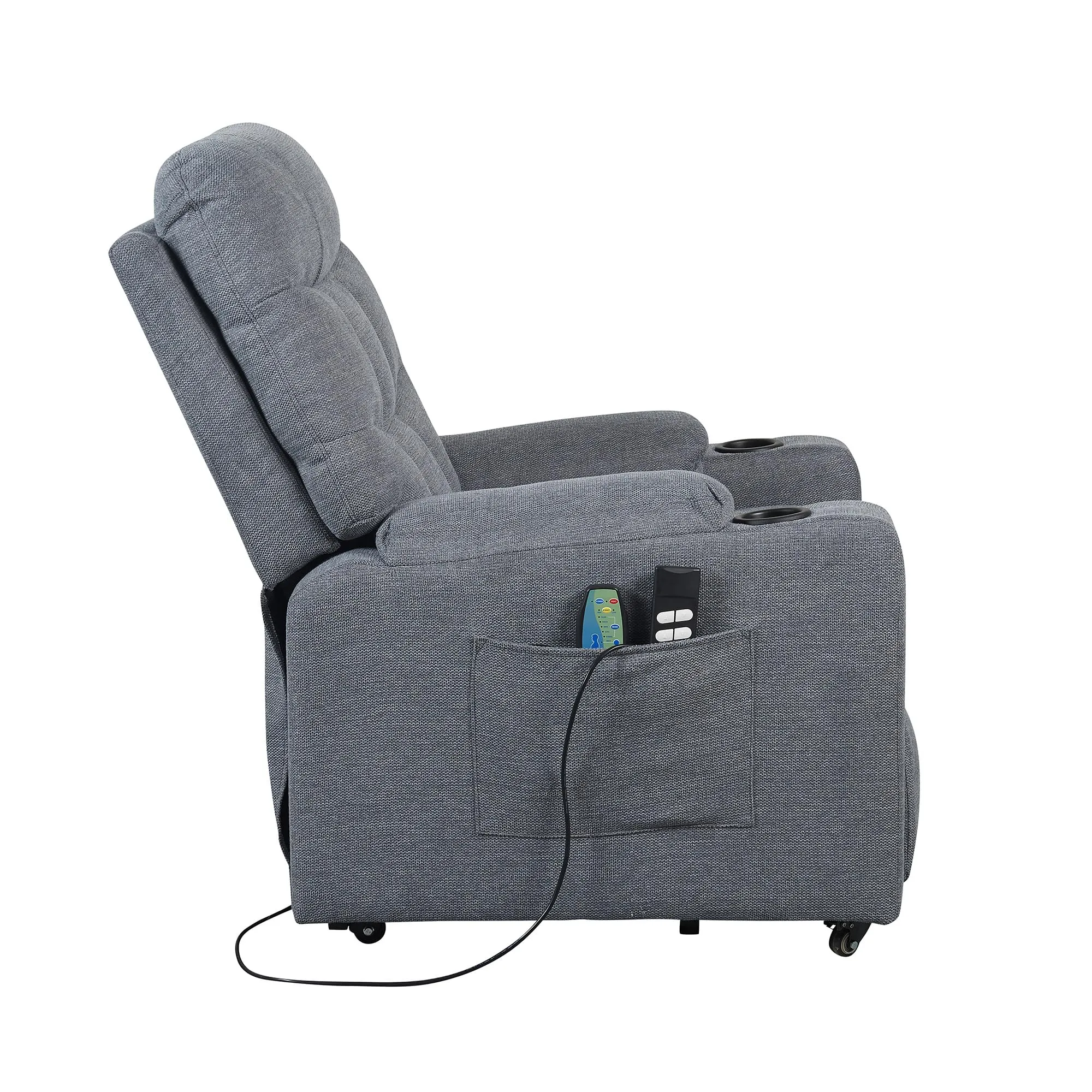 Poltrone Italia Patty 2 Poltrona Relax Elettrica 2 Motori con Riscaldamento e Vibromassaggio, Grigio Antimacchia - immagine 10
