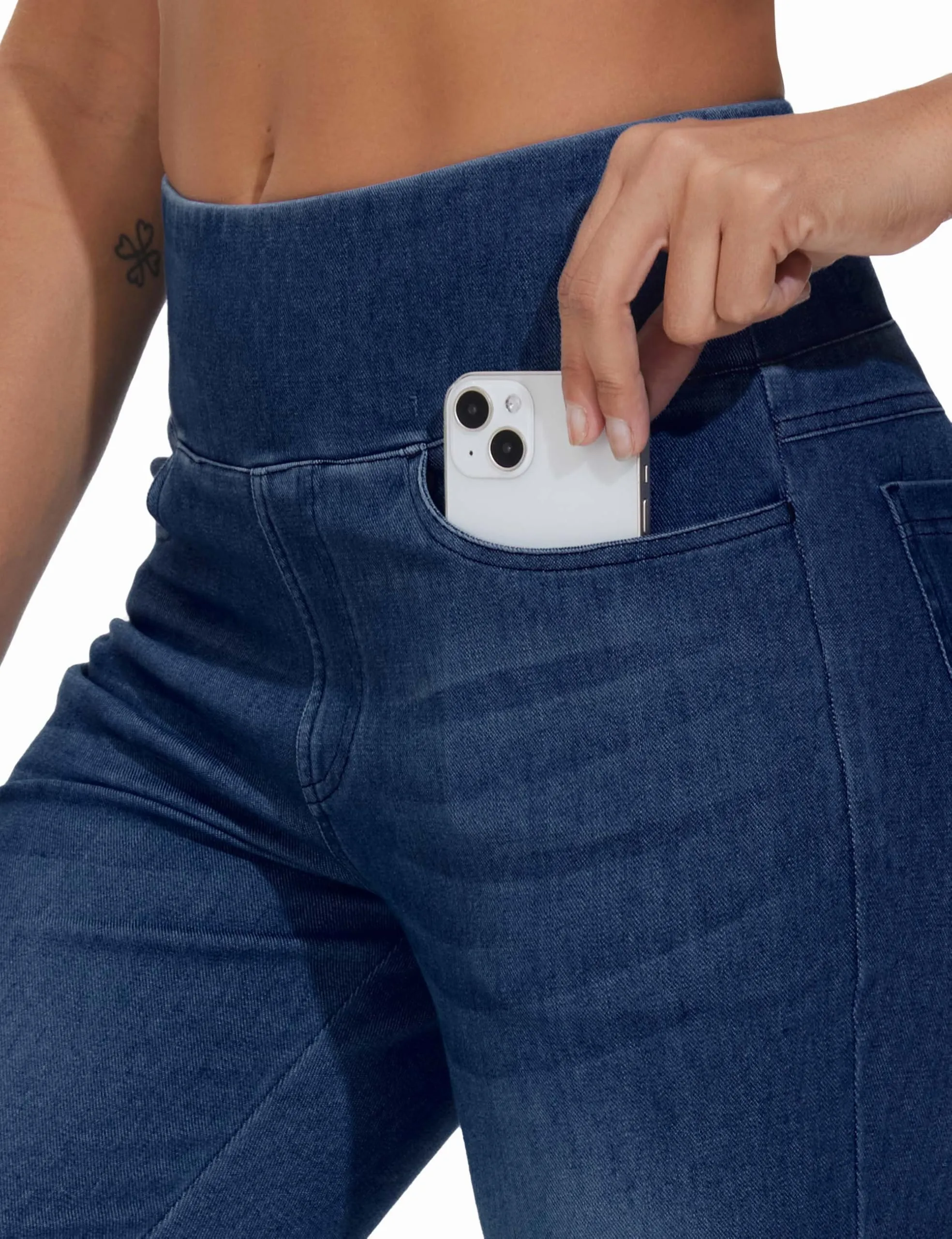 The Gym People Jeans Bootcut Donna Vita Alta Stretch Jeggings Zampa - immagine 3
