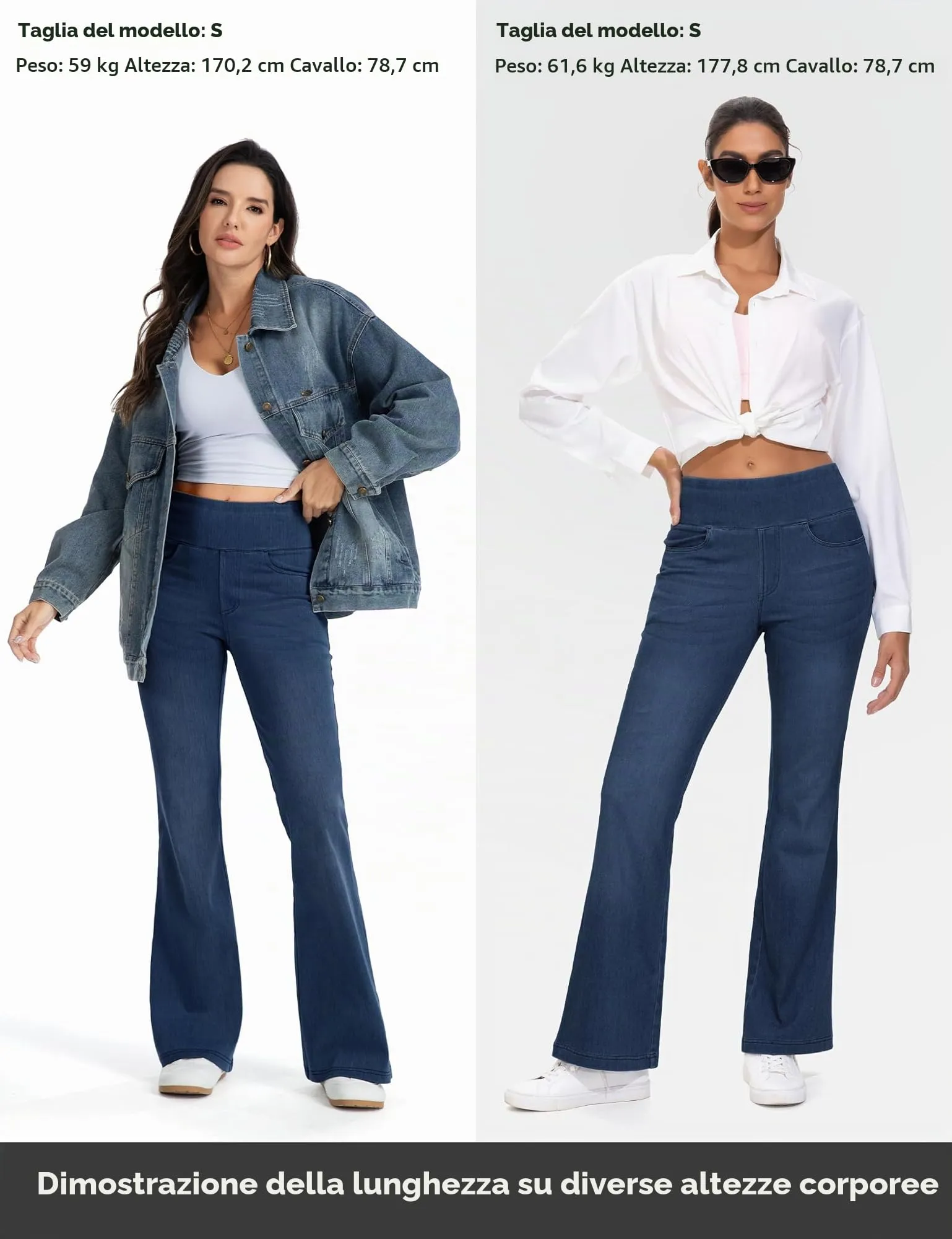 The Gym People Jeans Bootcut Donna Vita Alta Stretch Jeggings Zampa - immagine 6