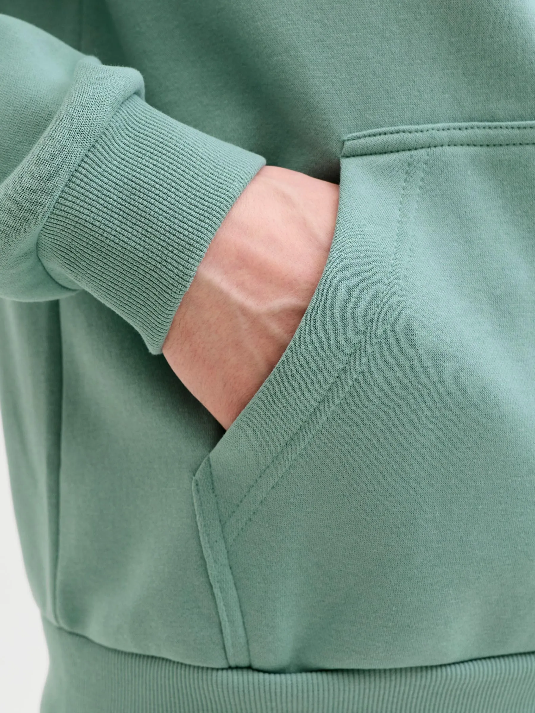 Jack & Jones Felpa con Cappuccio e Zip Turchese, S - immagine 7