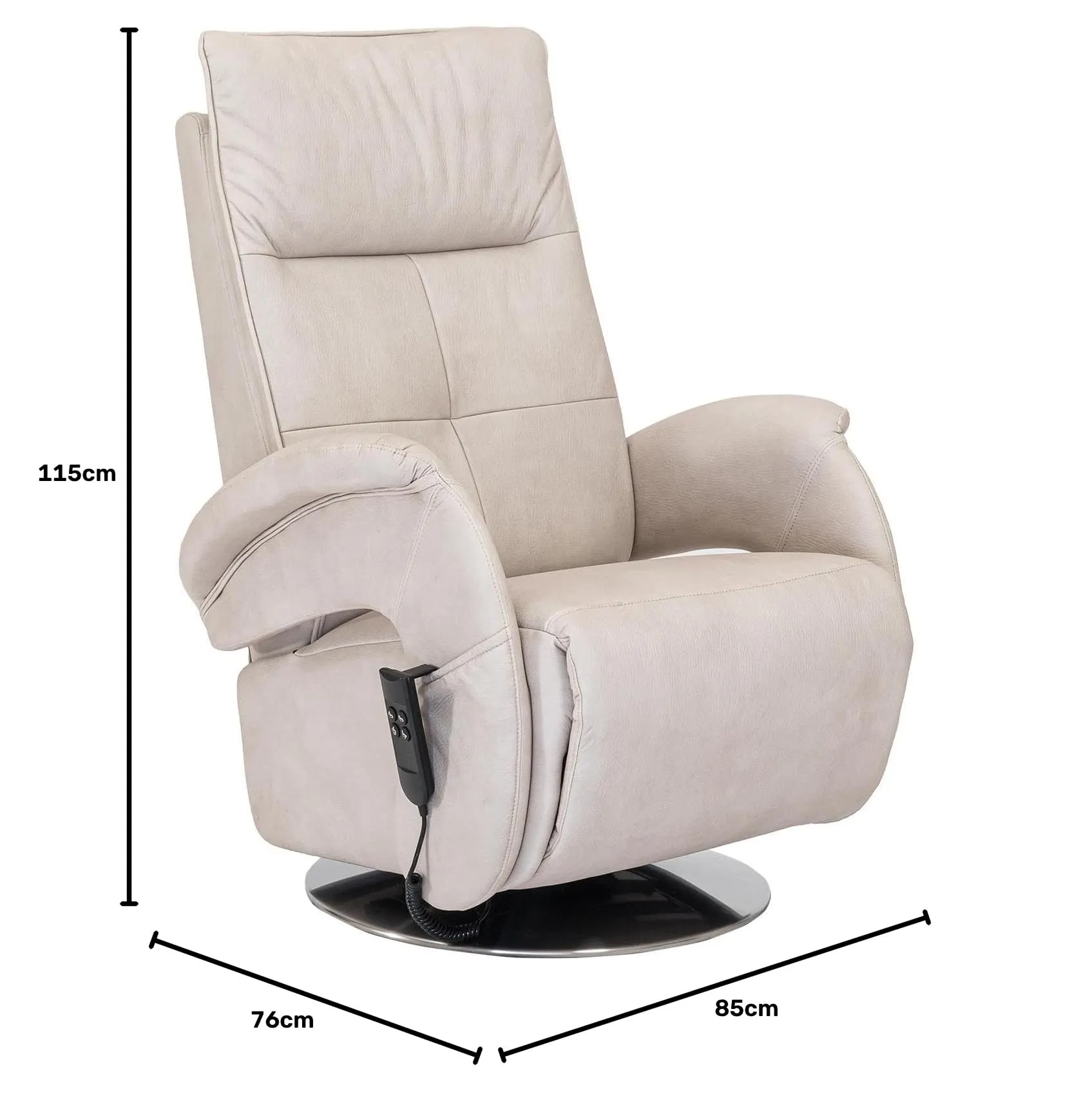 Poltrone Italia Huk Poltrona Relax Elettrica 2 Motori Girevole Beige - immagine 2