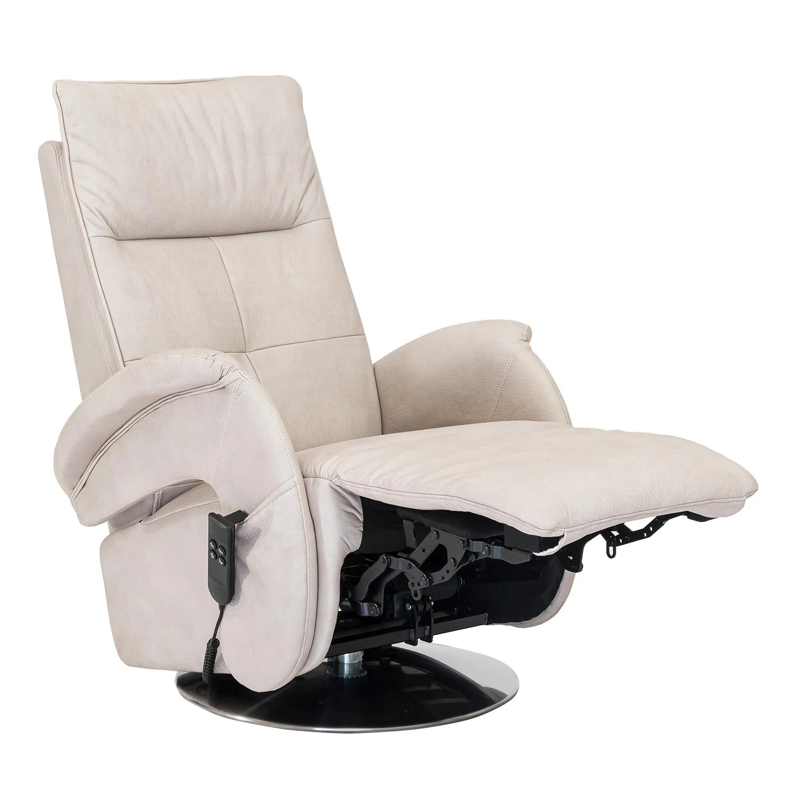 Poltrone Italia Huk Poltrona Relax Elettrica 2 Motori Girevole Beige - immagine 4