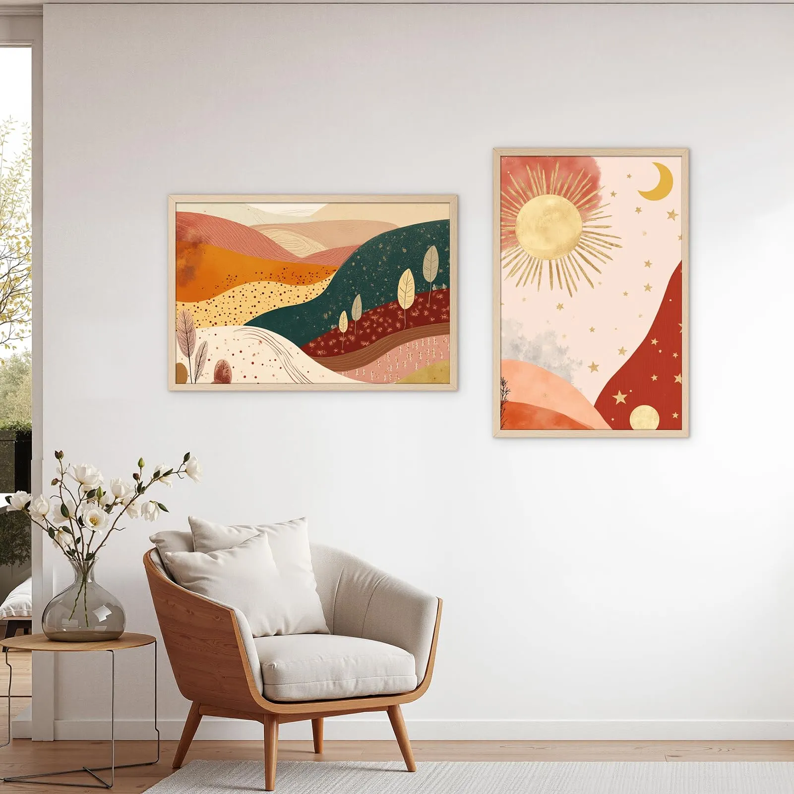 Hoikwo Cornici in PVC Colore Legno Naturale 40x60 cm, Set di 3 - immagine 4