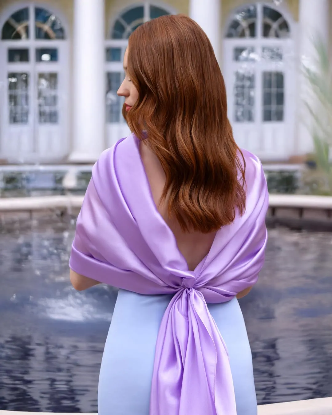 MAPIMANIA Stola Donna in Misto Seta 180x90 cm Lilla - immagine 4