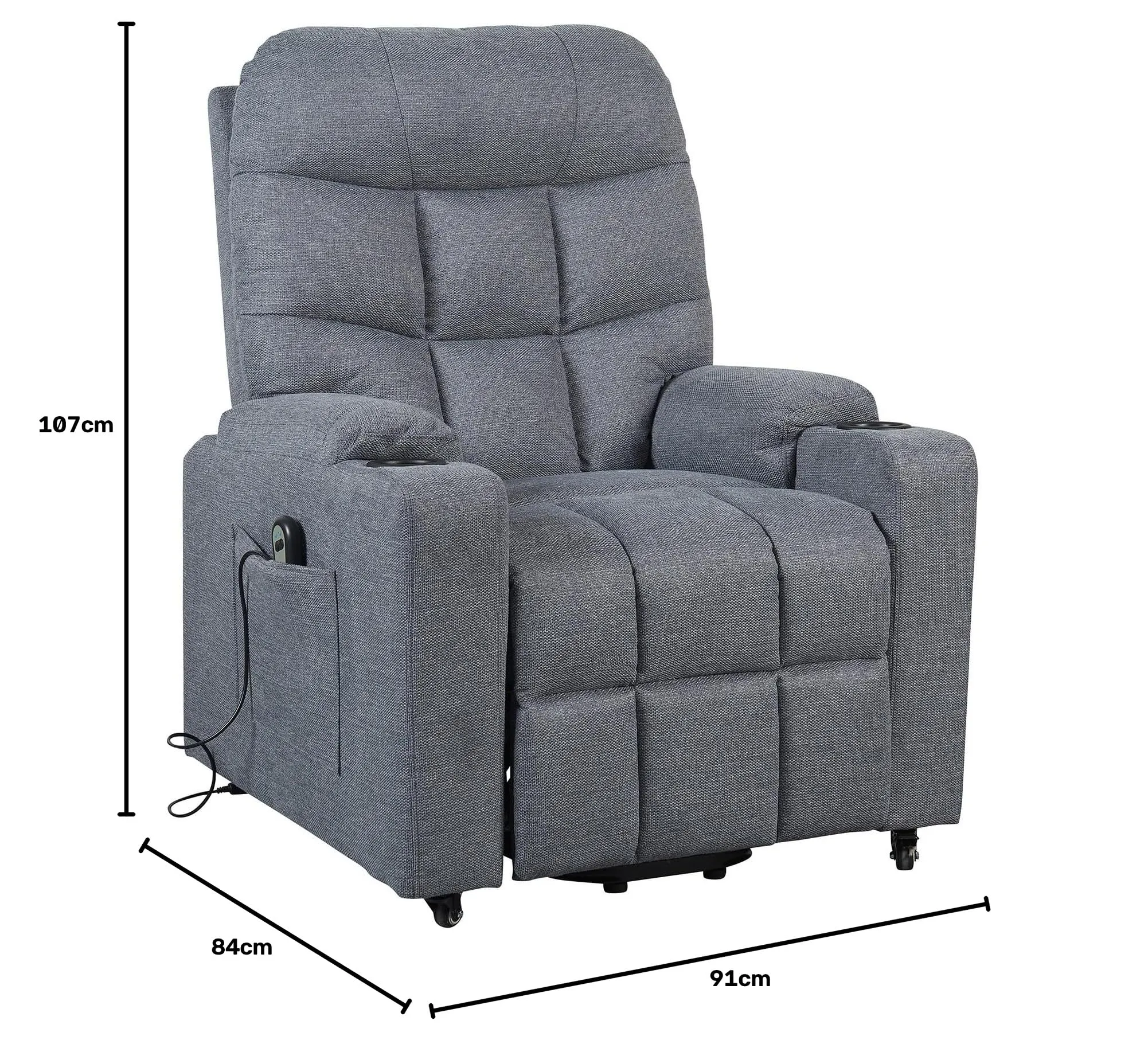 Poltrone Italia Patty 1 Poltrona Relax Alzapersona Grigio con Kit 4 Ruote - immagine 2