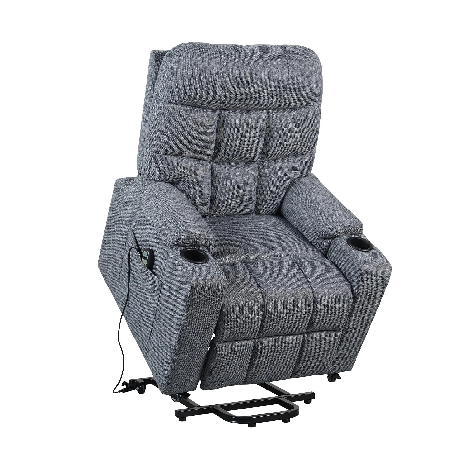 Poltrone Italia Patty 1 Poltrona Relax Alzapersona Grigio con Kit 4 Ruote - immagine 4