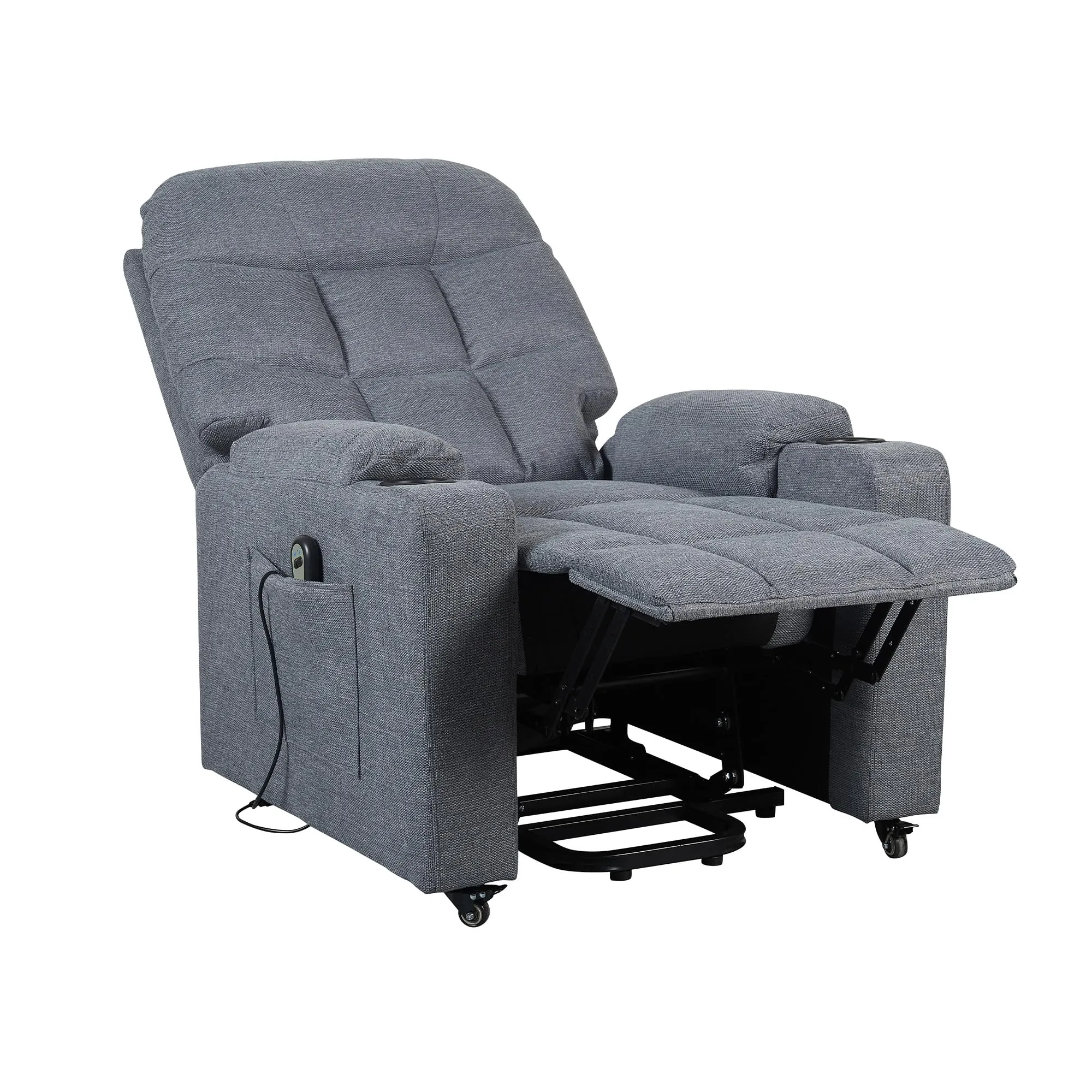 Poltrone Italia Patty 1 Poltrona Relax Alzapersona Grigio con Kit 4 Ruote - immagine 5