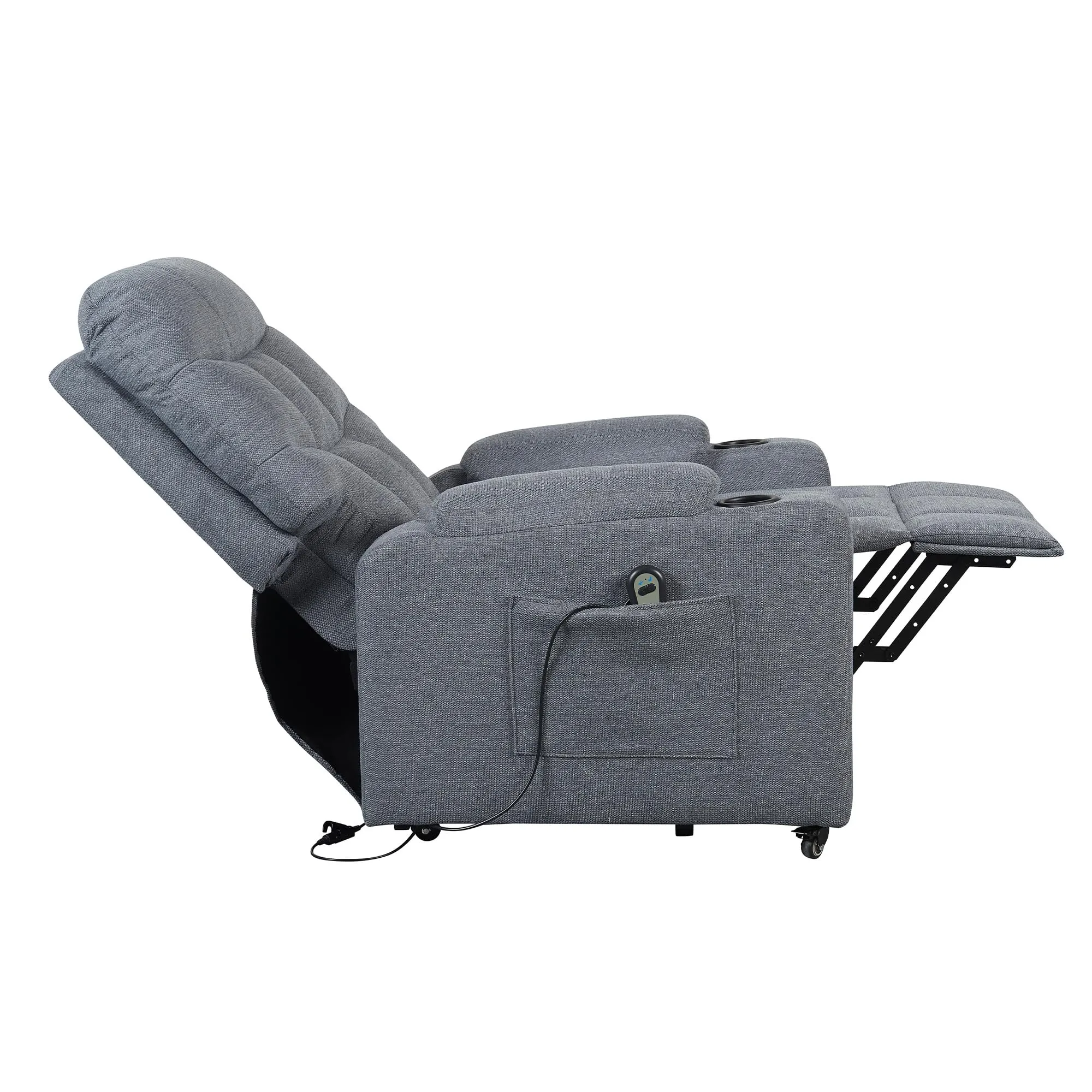 Poltrone Italia Patty 1 Poltrona Relax Alzapersona Grigio con Kit 4 Ruote - immagine 6