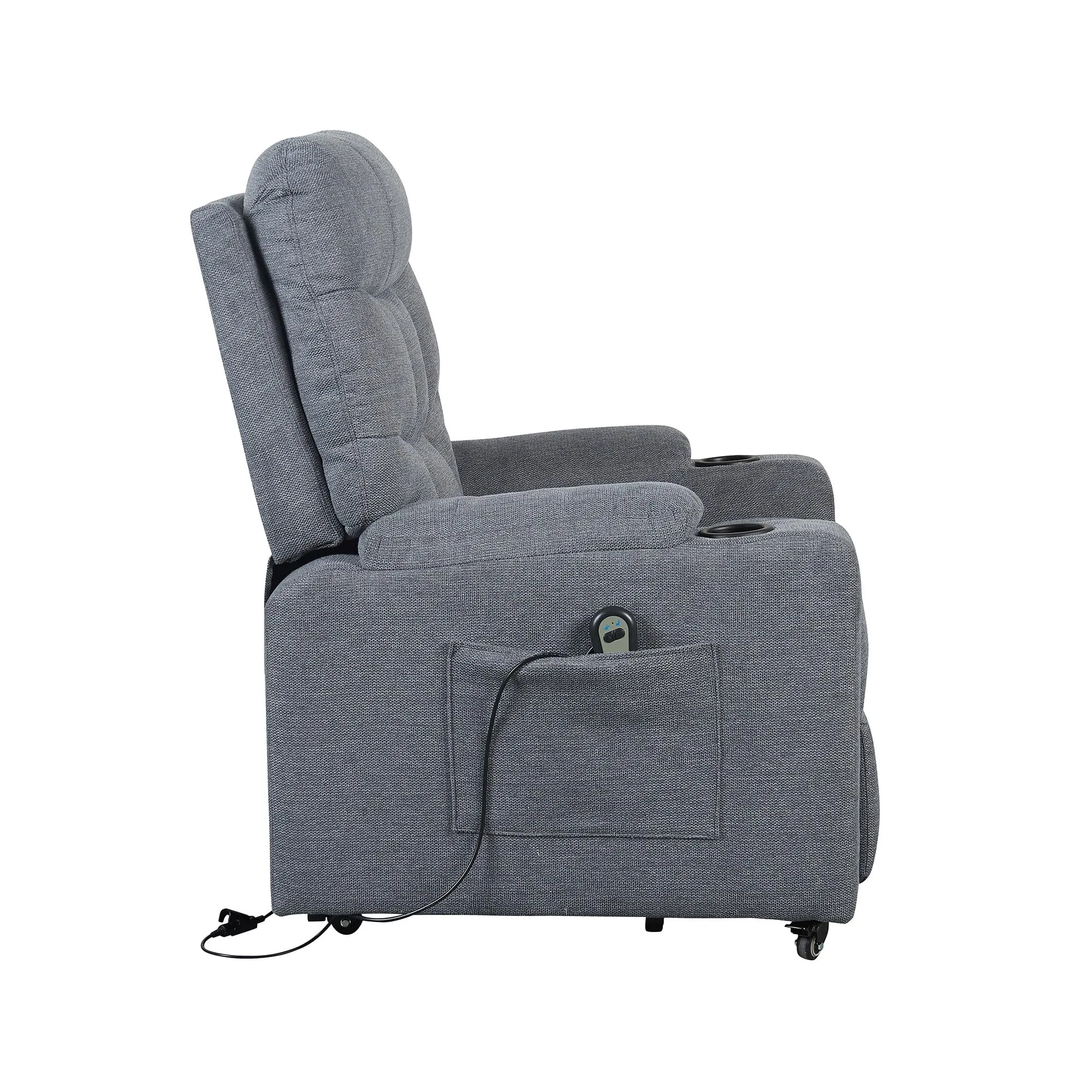 Poltrone Italia Patty 1 Poltrona Relax Alzapersona Grigio con Kit 4 Ruote - immagine 8