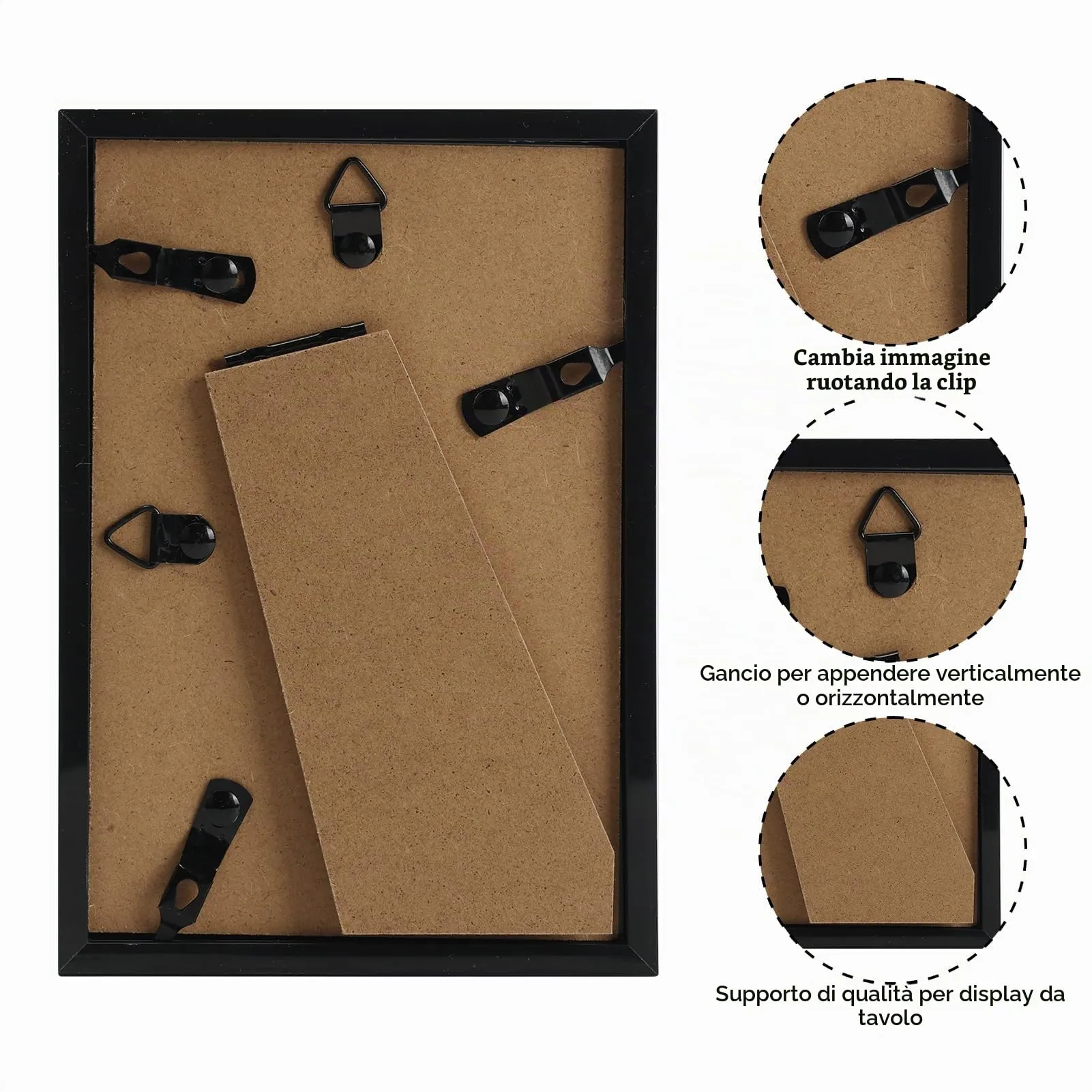 Hoikwo Cornice in PVC Nera 10x15, Set di 3 - immagine 7