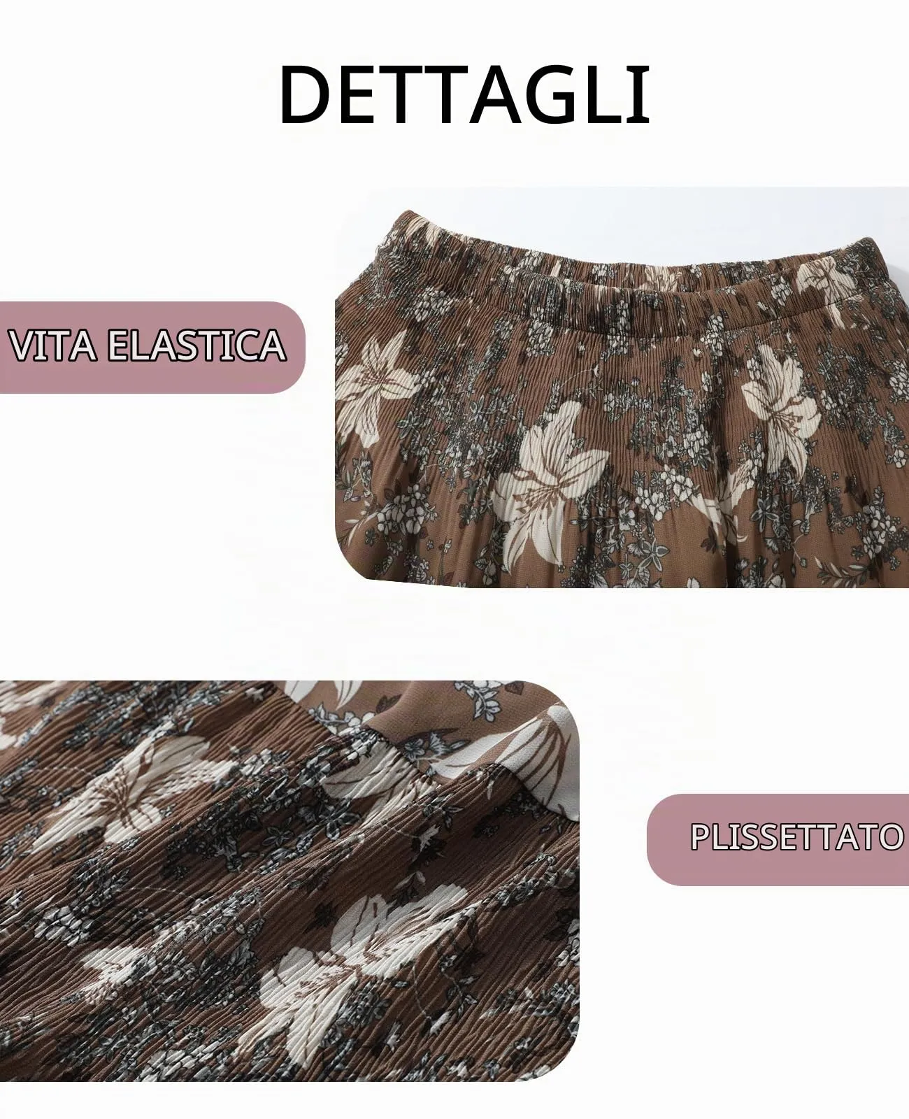 Genfien Gonna Lunga in Chiffon con Fodera da Donna - immagine 4