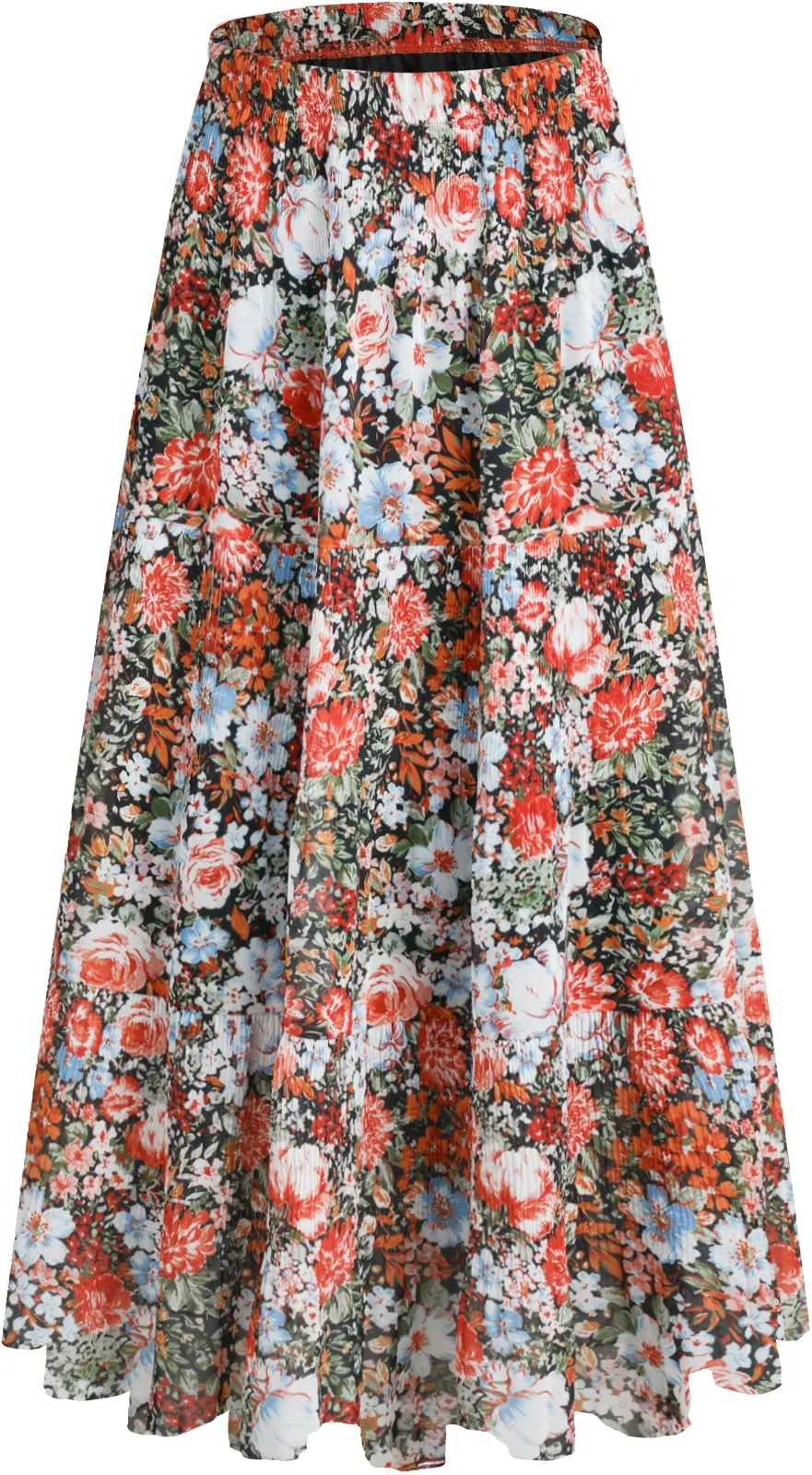 Genfien Gonna Lunga in Chiffon con Fodera da Donna - immagine 1