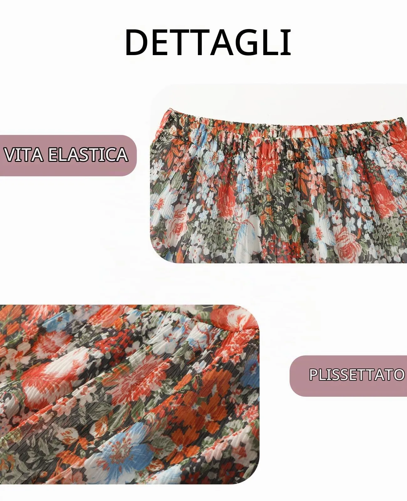 Genfien Gonna Lunga in Chiffon con Fodera da Donna - immagine 5
