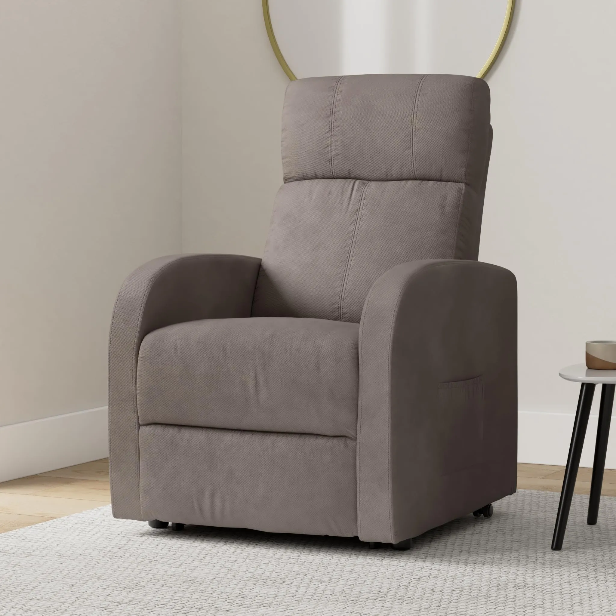 POLTRONE ITALIA Poltrona Relax Elettrica 2 Motori Elevabile, Sfoderabile e Lavabile, Marrone - immagine 2