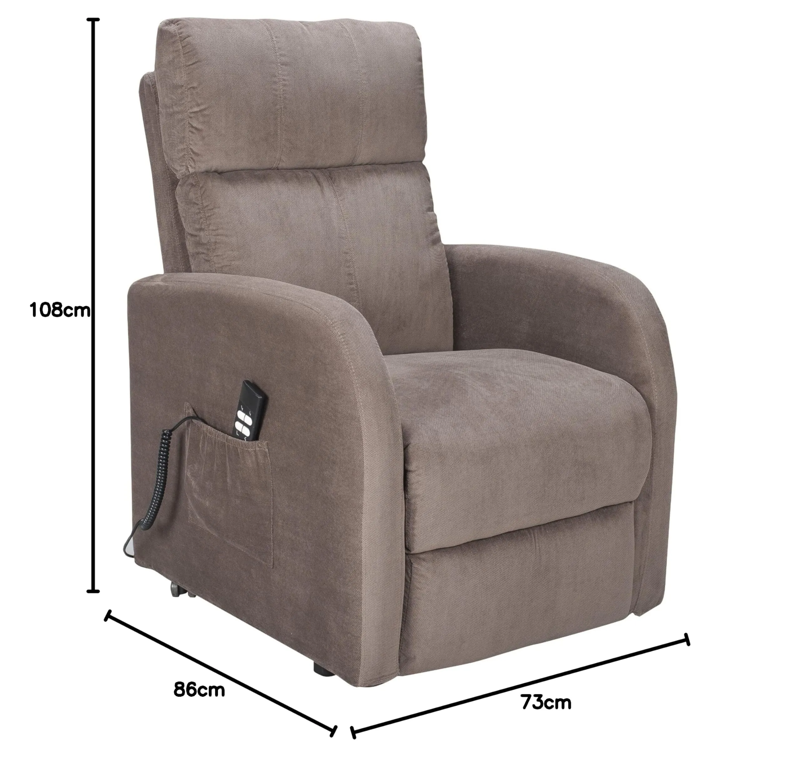 POLTRONE ITALIA Poltrona Relax Elettrica 2 Motori Elevabile, Sfoderabile e Lavabile, Marrone - immagine 3