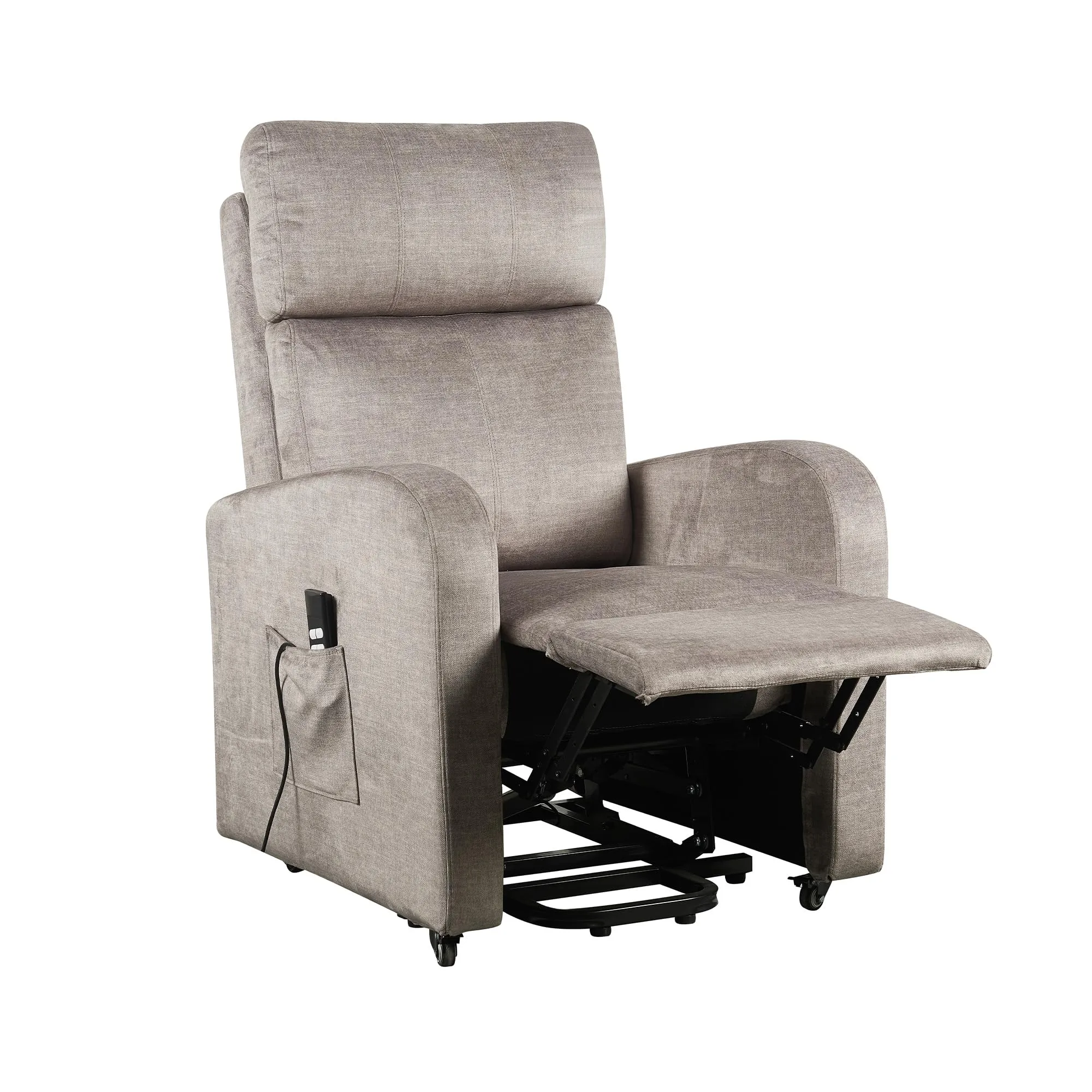Poltrone Italia Poltrona Relax Elettrica 2 Motori, Elevabile con Ruote, Sfoderabile e Lavabile, Grigio - immagine 5