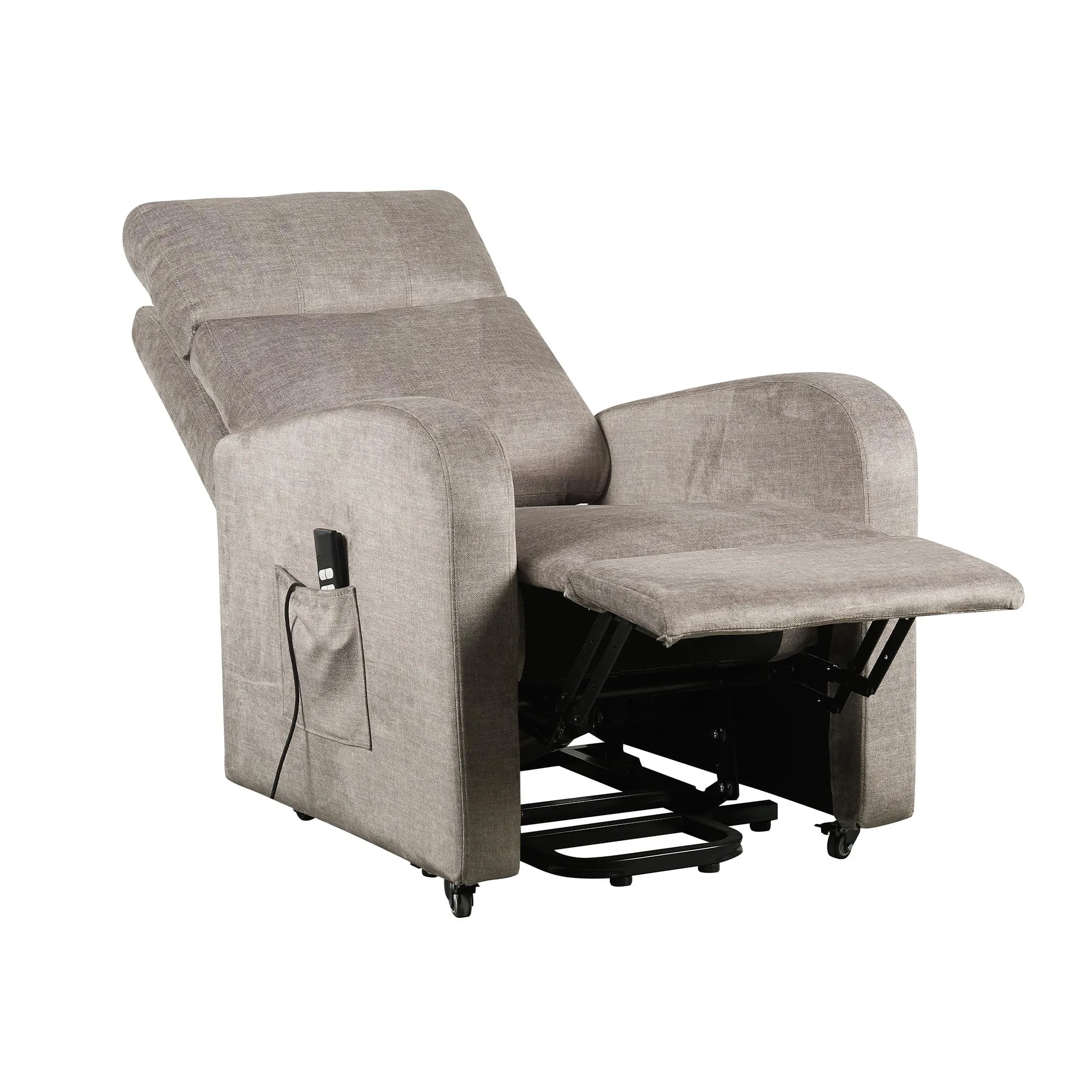 Poltrone Italia Poltrona Relax Elettrica 2 Motori, Elevabile con Ruote, Sfoderabile e Lavabile, Grigio - immagine 8