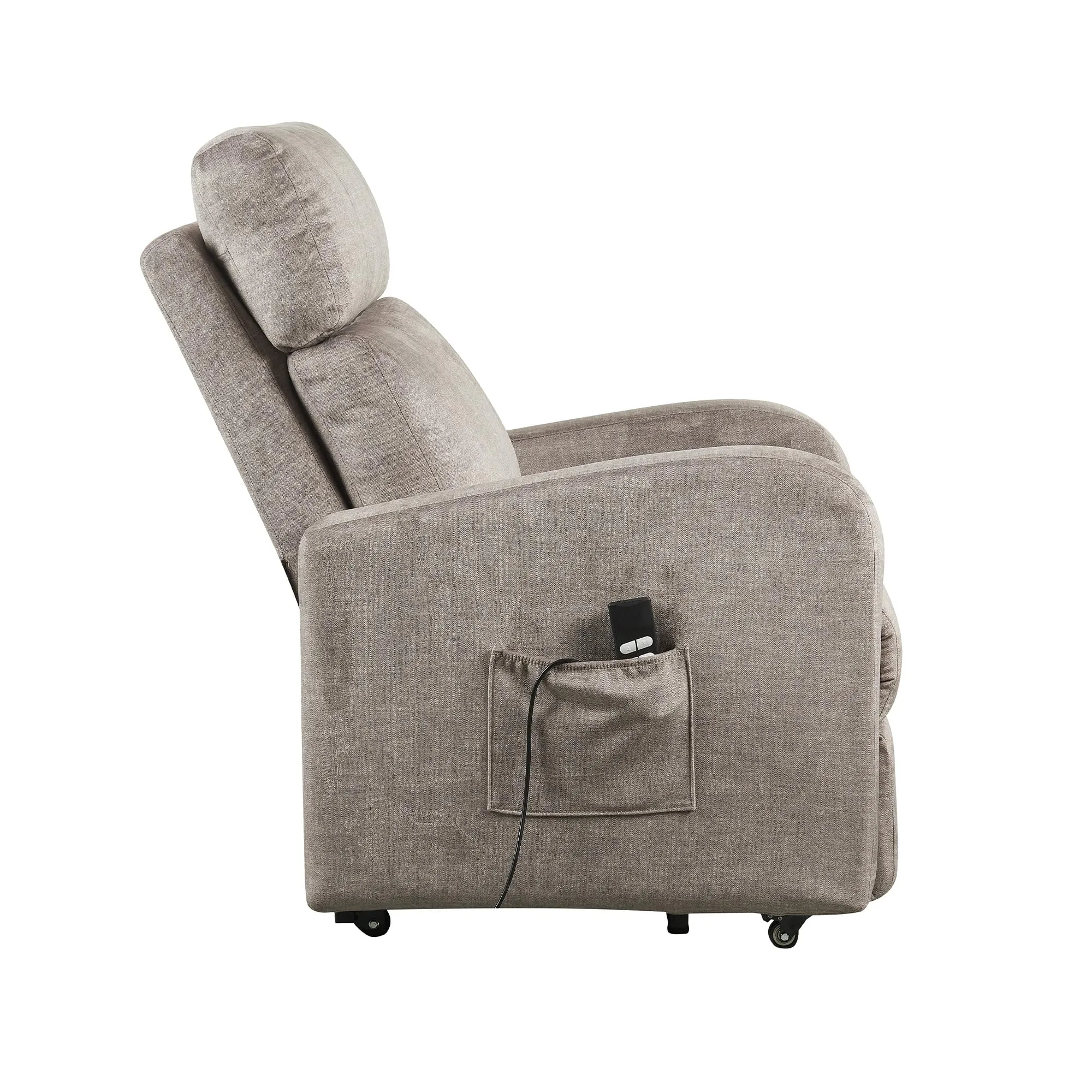 Poltrone Italia Poltrona Relax Elettrica 2 Motori, Elevabile con Ruote, Sfoderabile e Lavabile, Grigio - immagine 9