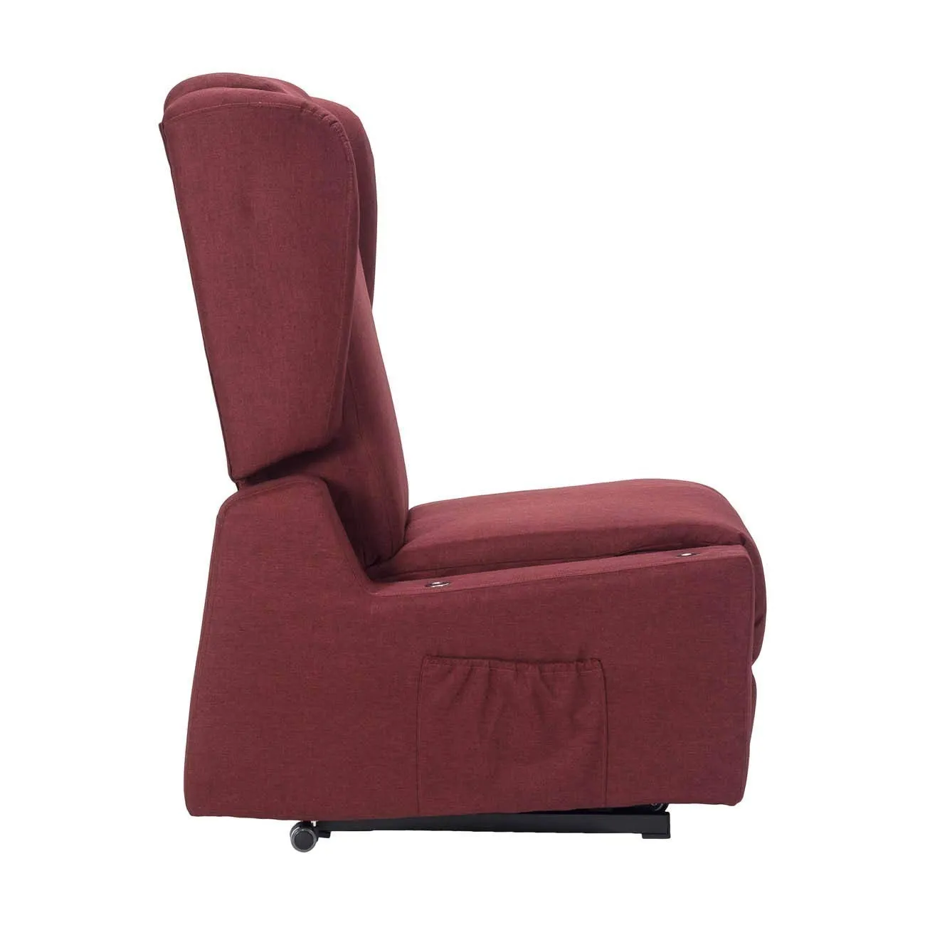 Poltrone Italia Poltrona Relax Elettrica Vertical, 2 Motori, Reclinazione Indipendente, Roller, Memory, Braccioli Estraibili, Tavolino, Rosso - immagine 9