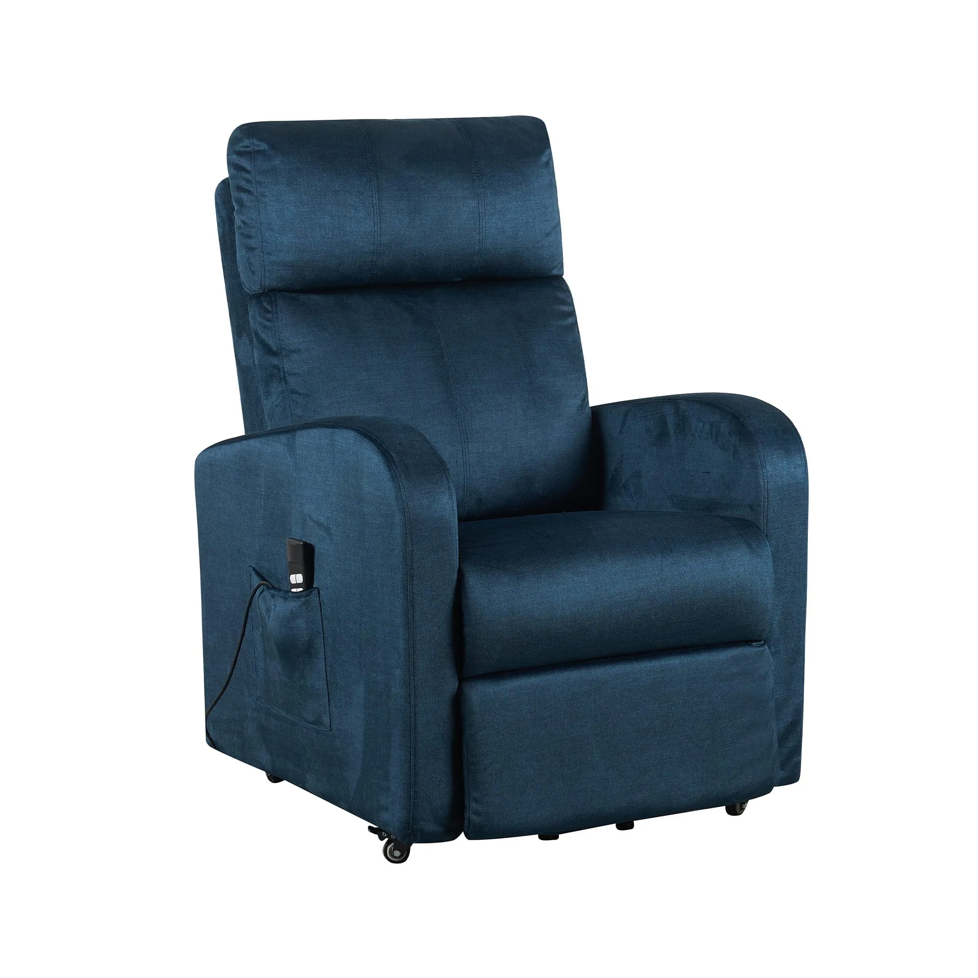 POLTRONE ITALIA Poltrona Relax Elettrica 2 motori, Elevabile, Sfoderabile e Lavabile, Blu - immagine 1