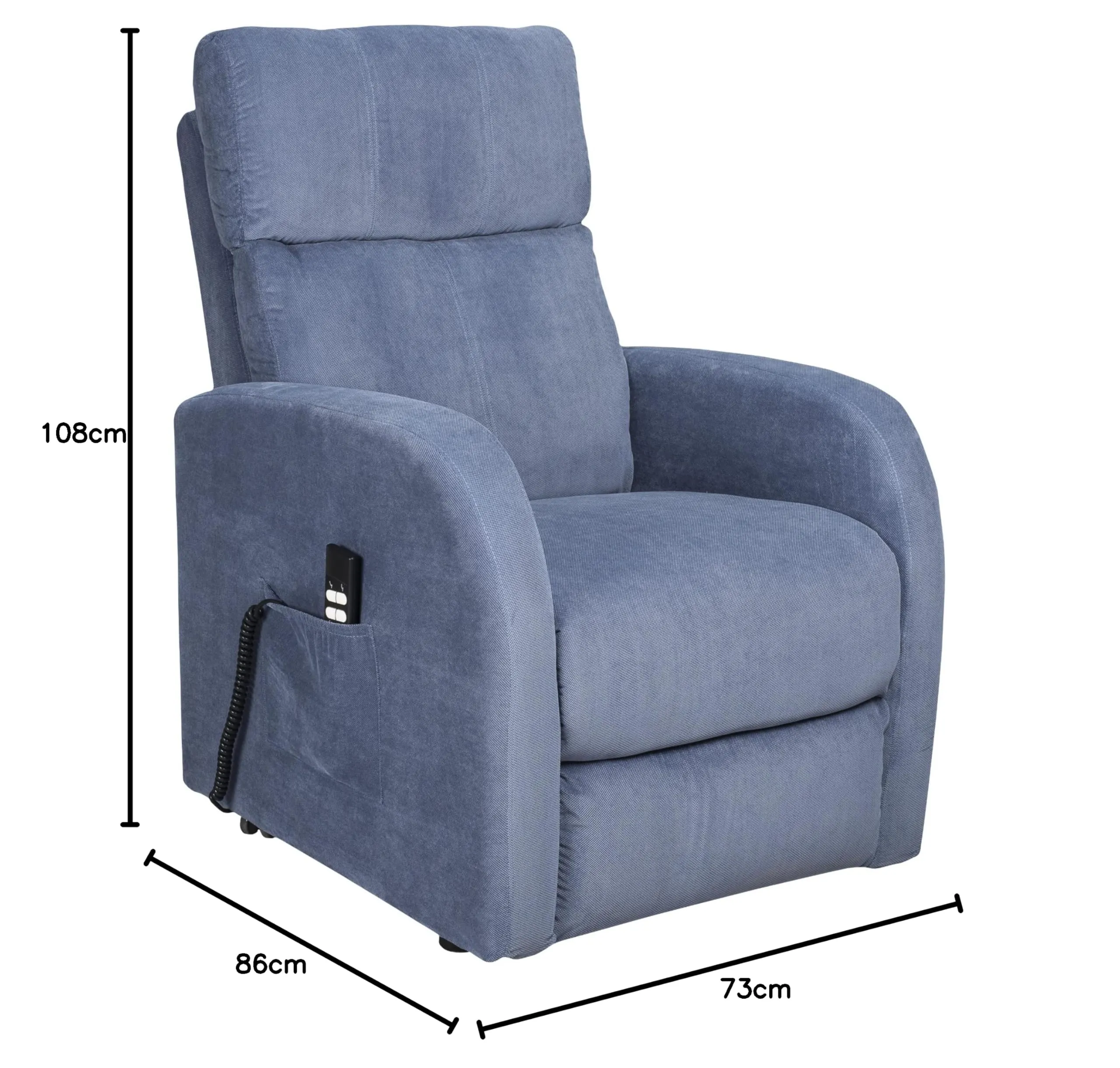 POLTRONE ITALIA Poltrona Relax Elettrica 2 motori, Elevabile, Sfoderabile e Lavabile, Blu - immagine 3