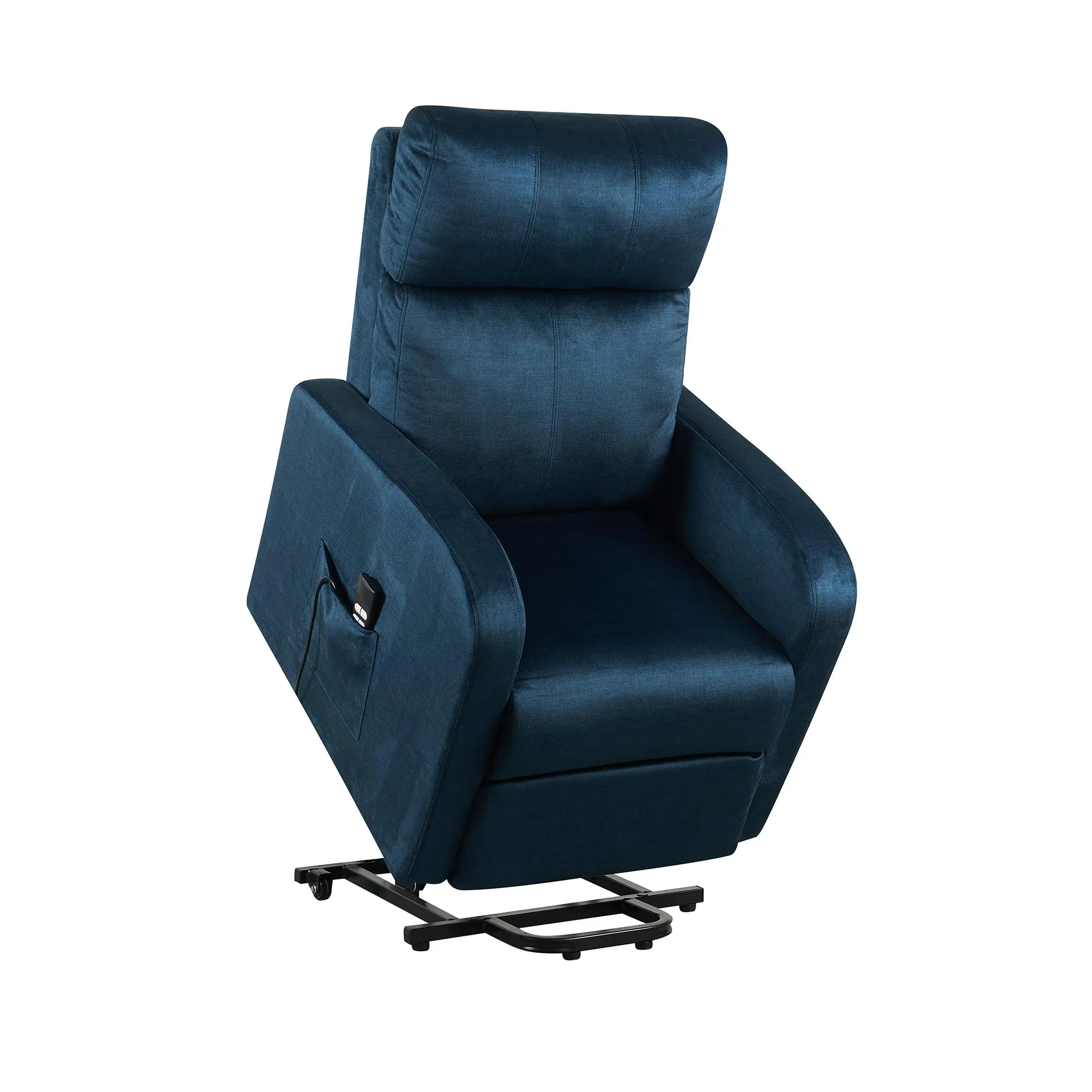 POLTRONE ITALIA Poltrona Relax Elettrica 2 motori, Elevabile, Sfoderabile e Lavabile, Blu - immagine 4