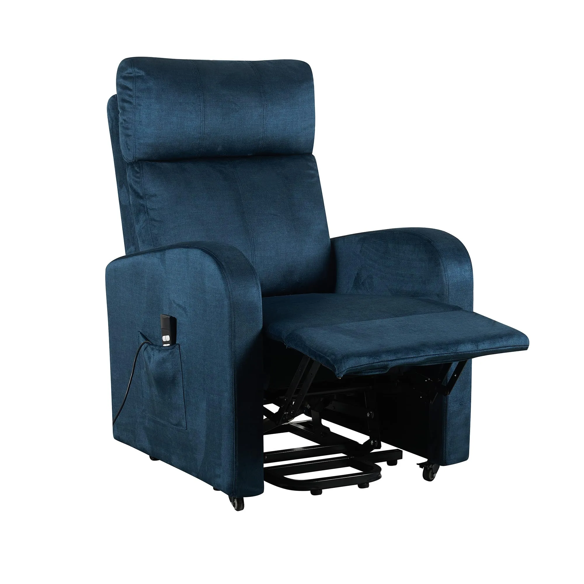 POLTRONE ITALIA Poltrona Relax Elettrica 2 motori, Elevabile, Sfoderabile e Lavabile, Blu - immagine 5