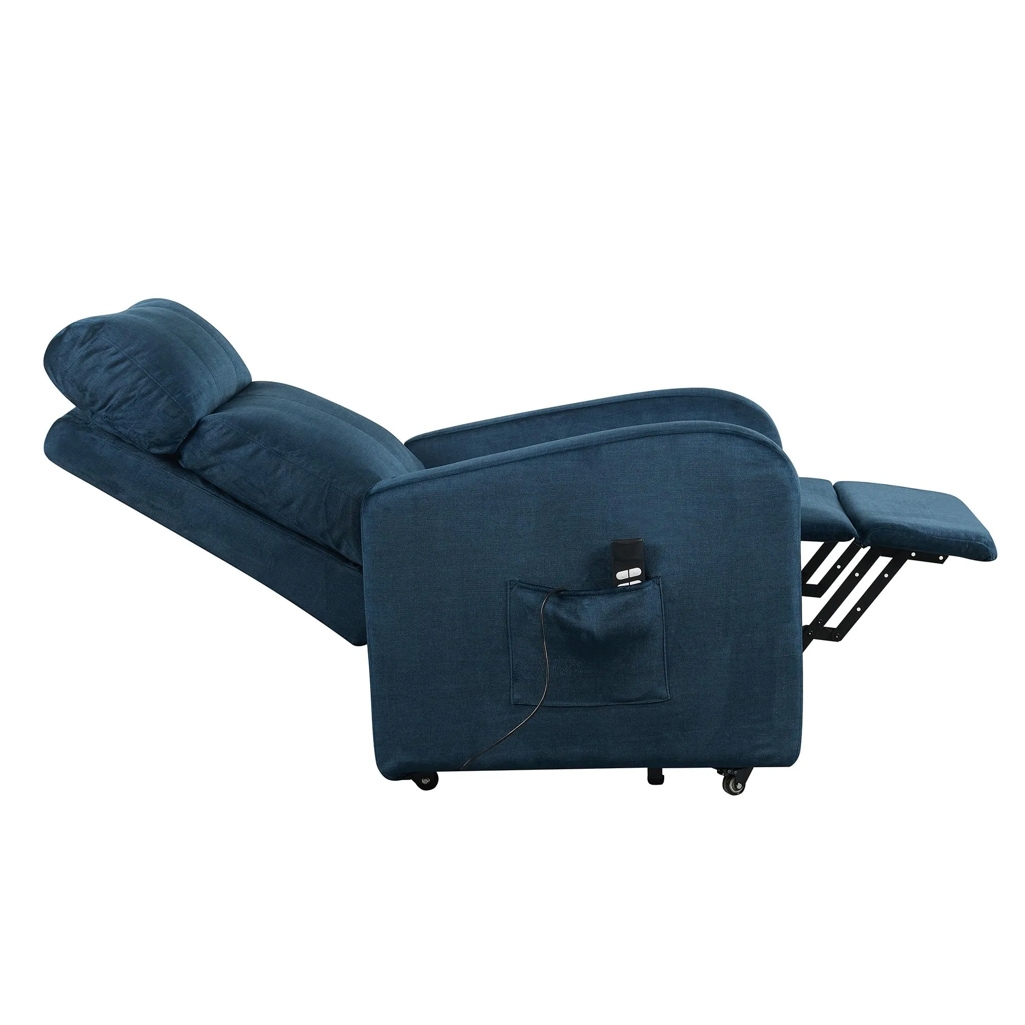 POLTRONE ITALIA Poltrona Relax Elettrica 2 motori, Elevabile, Sfoderabile e Lavabile, Blu - immagine 6