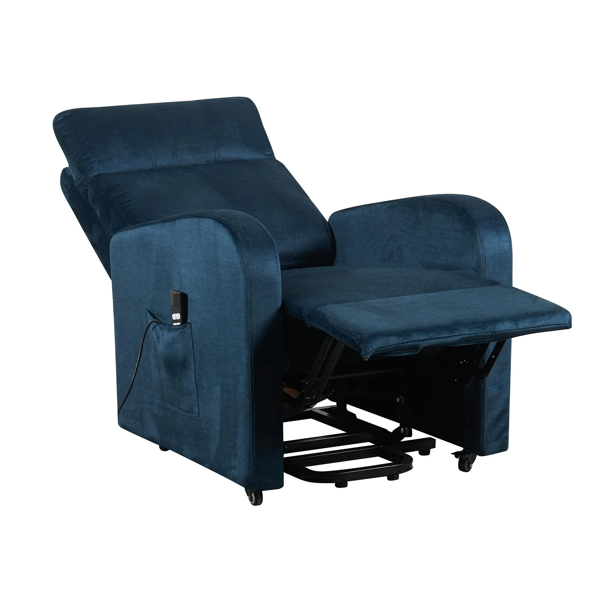 POLTRONE ITALIA Poltrona Relax Elettrica 2 motori, Elevabile, Sfoderabile e Lavabile, Blu - immagine 7
