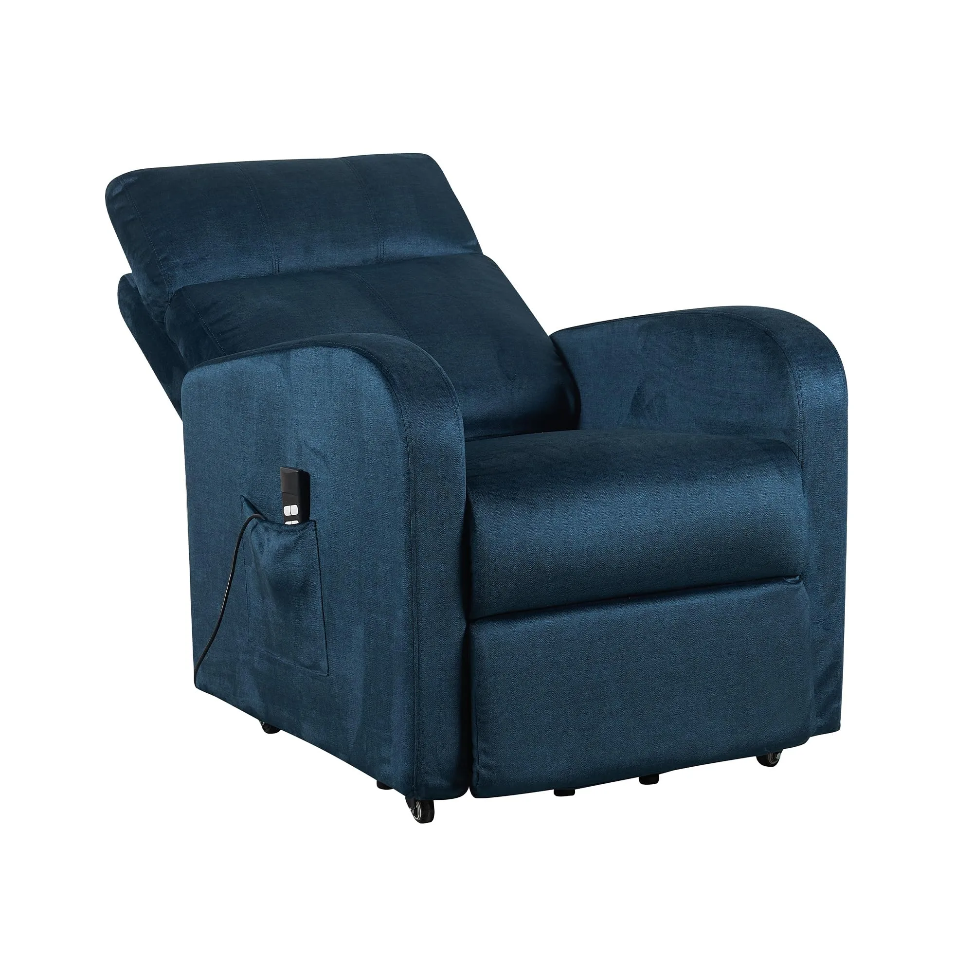 POLTRONE ITALIA Poltrona Relax Elettrica 2 motori, Elevabile, Sfoderabile e Lavabile, Blu - immagine 8